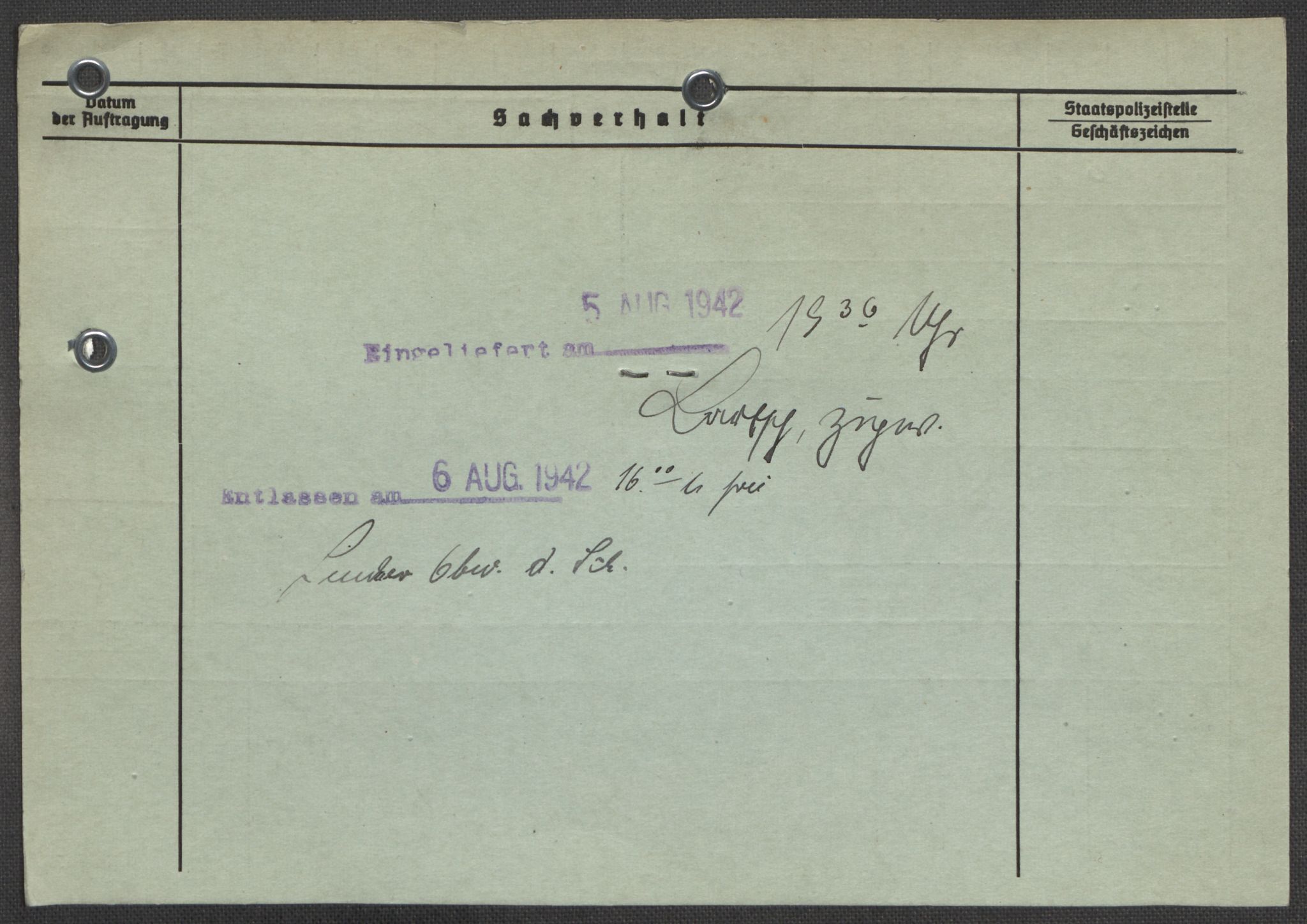 Befehlshaber der Sicherheitspolizei und des SD, AV/RA-RAFA-5969/E/Ea/Eaa/L0010: Register over norske fanger i Møllergata 19: Sø-Å, 1940-1945, p. 1263