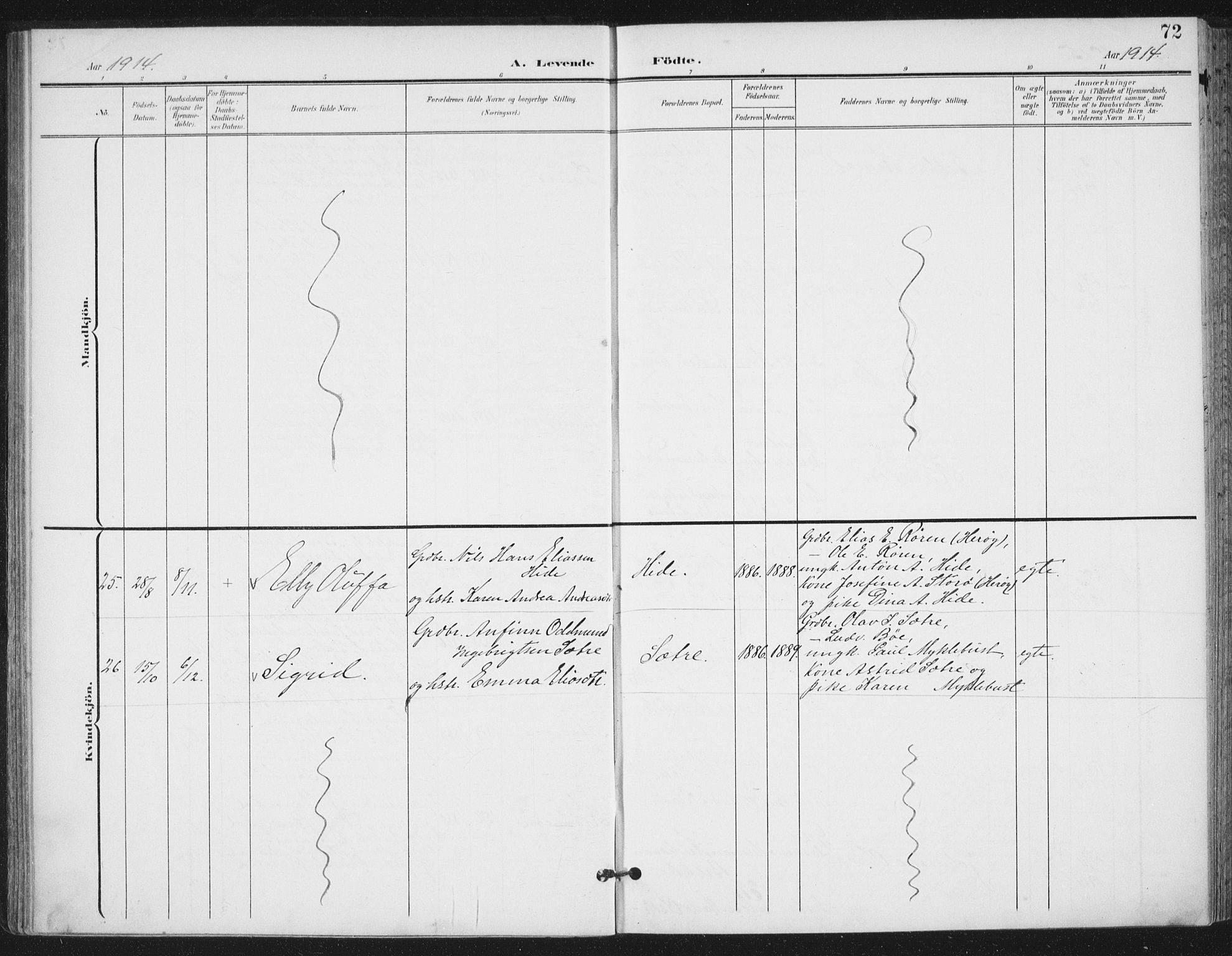 Ministerialprotokoller, klokkerbøker og fødselsregistre - Møre og Romsdal, AV/SAT-A-1454/503/L0038: Parish register (official) no. 503A06, 1901-1917, p. 72