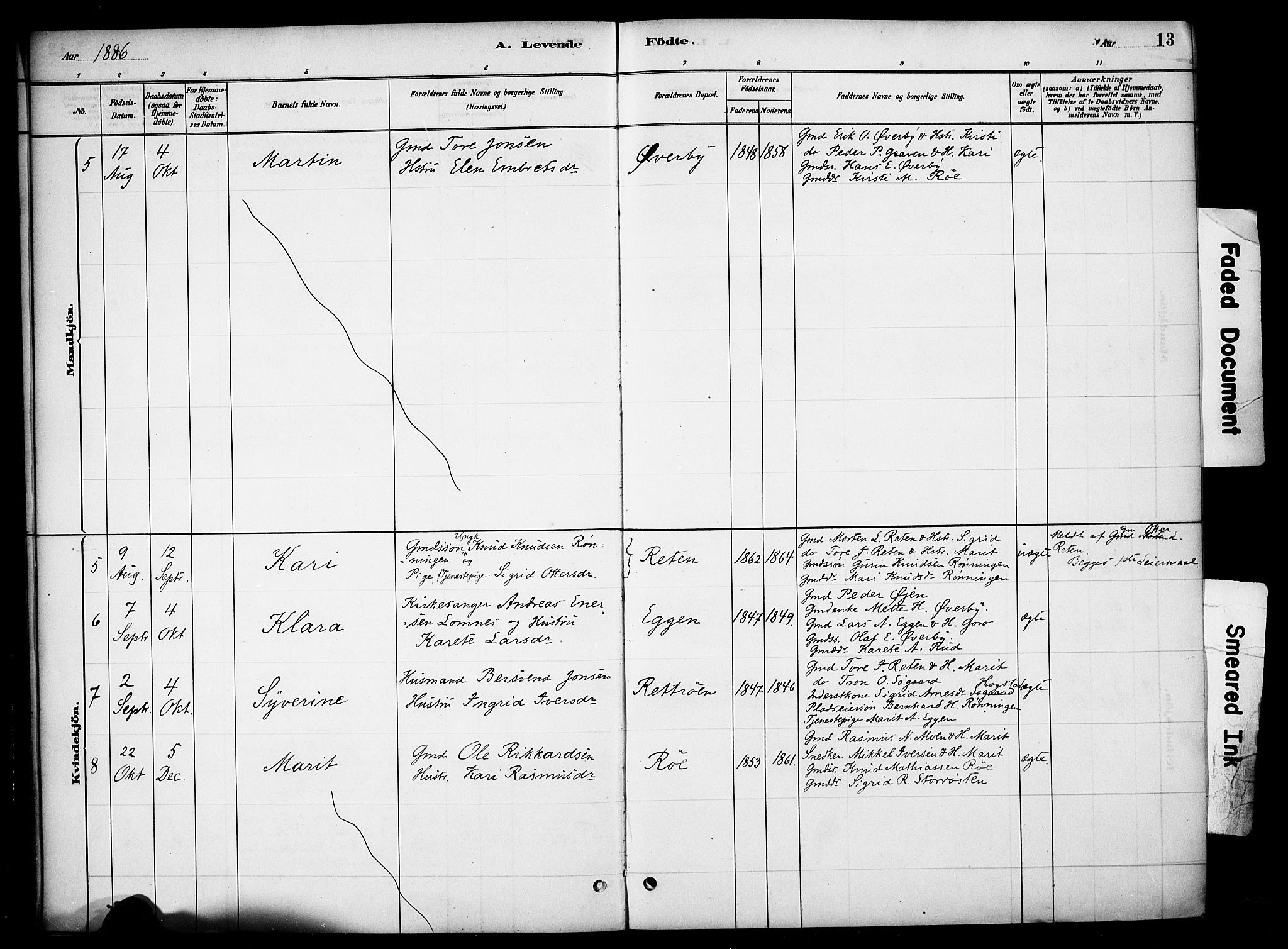 Tynset prestekontor, AV/SAH-PREST-058/H/Ha/Haa/L0023: Parish register (official) no. 23, 1880-1901, p. 13