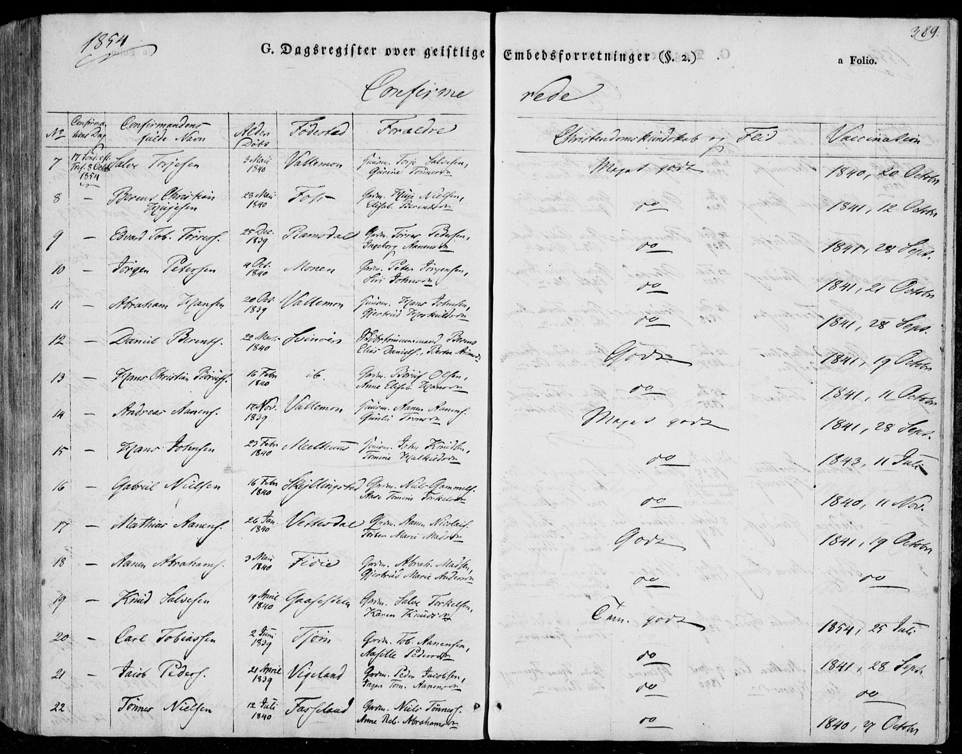 Sør-Audnedal sokneprestkontor, AV/SAK-1111-0039/F/Fa/Fab/L0006: Parish register (official) no. A 6, 1829-1855, p. 389