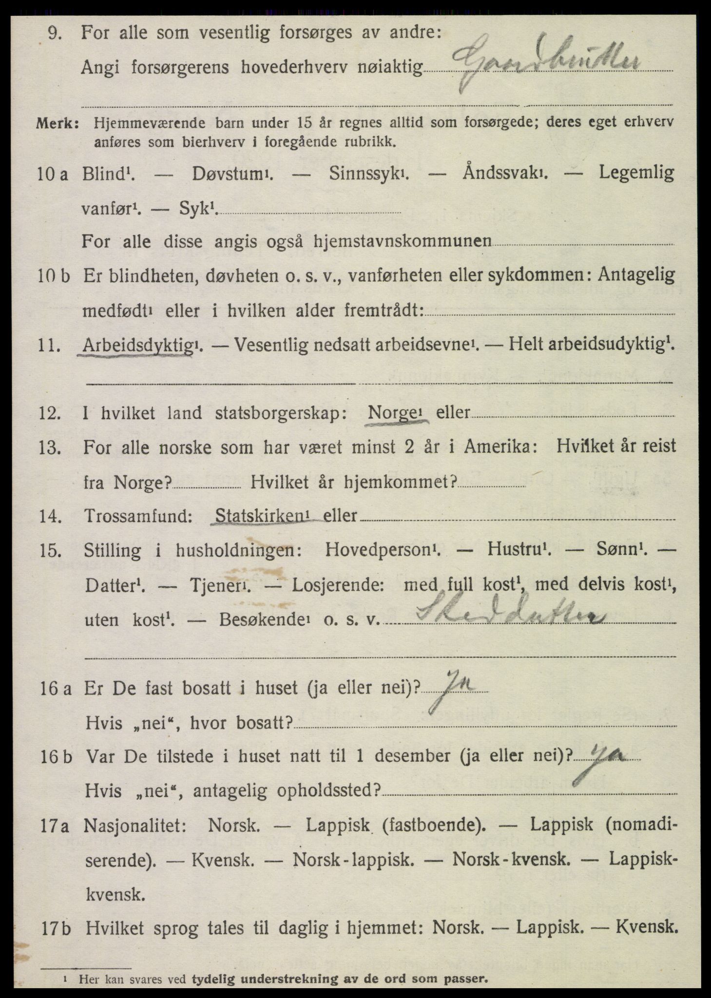 SAT, 1920 census for Leirfjord, 1920, p. 3300