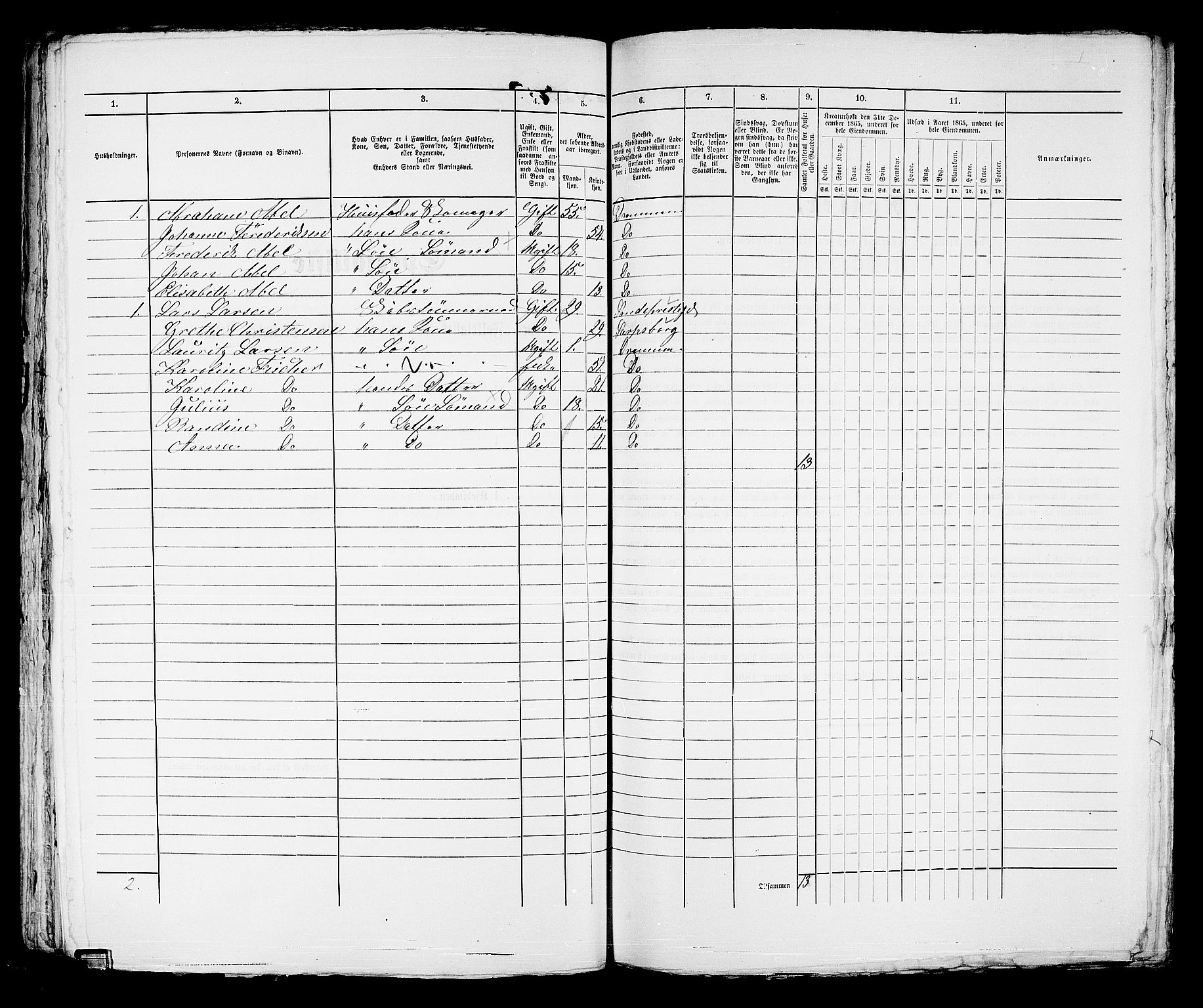 RA, 1865 census for Strømsø in Drammen, 1865, p. 304