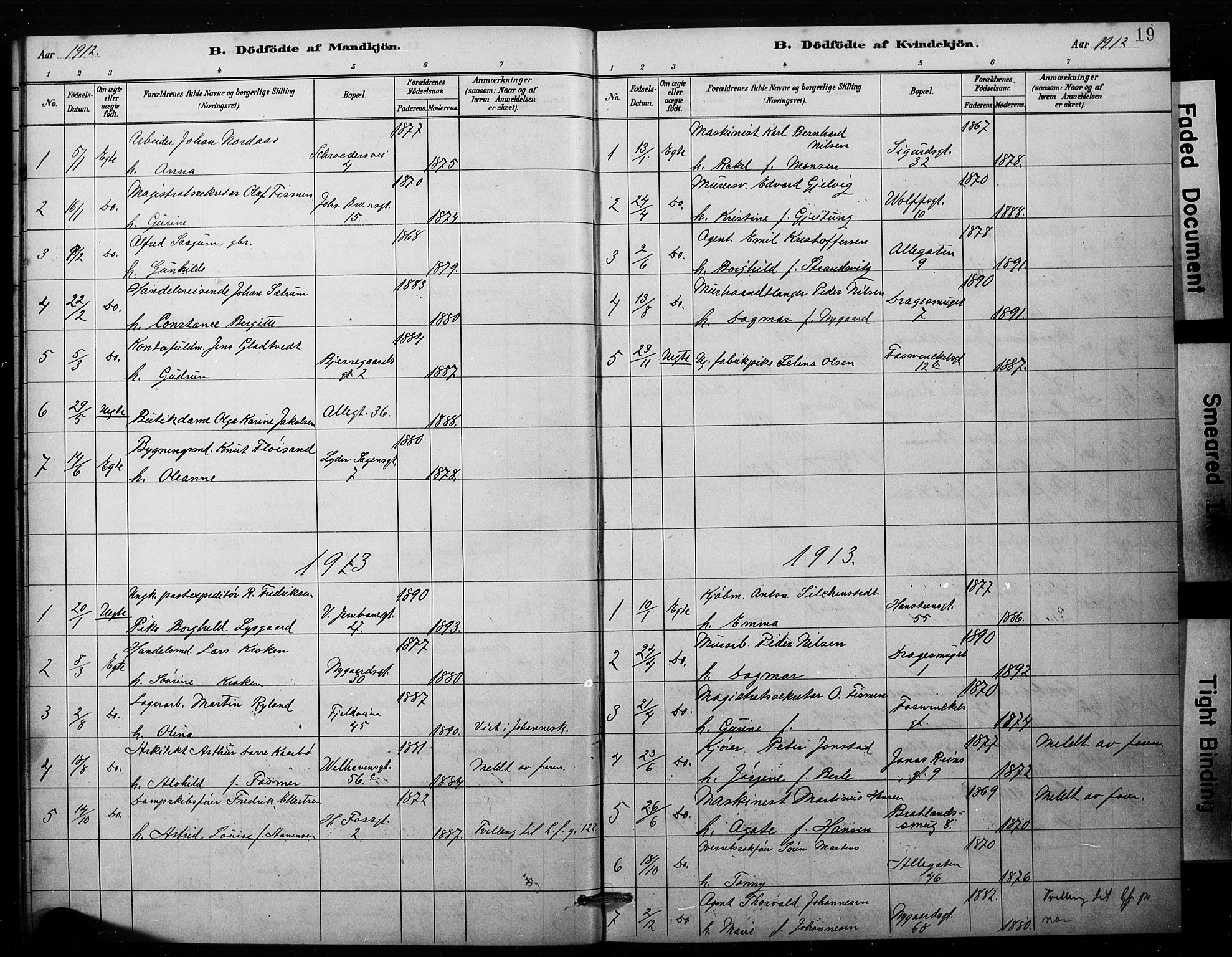 Johanneskirken sokneprestembete, SAB/A-76001/H/Hab: Parish register (copy) no. E 1, 1885-1915, p. 19