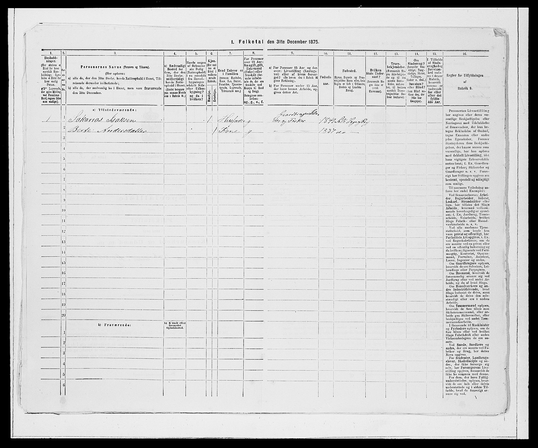 SAB, 1875 Census for 1441P Selje, 1875, p. 804