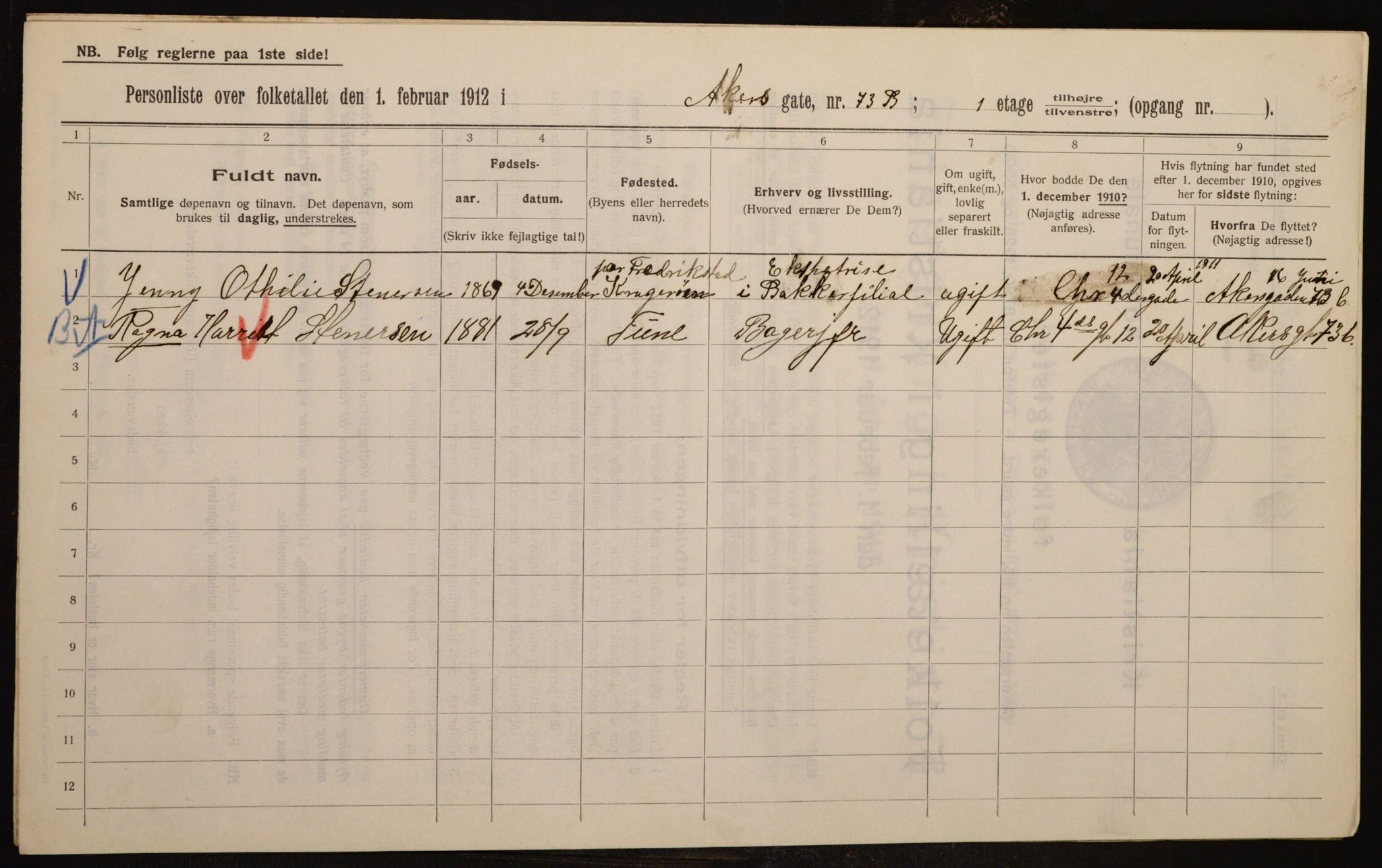 OBA, Municipal Census 1912 for Kristiania, 1912, p. 821