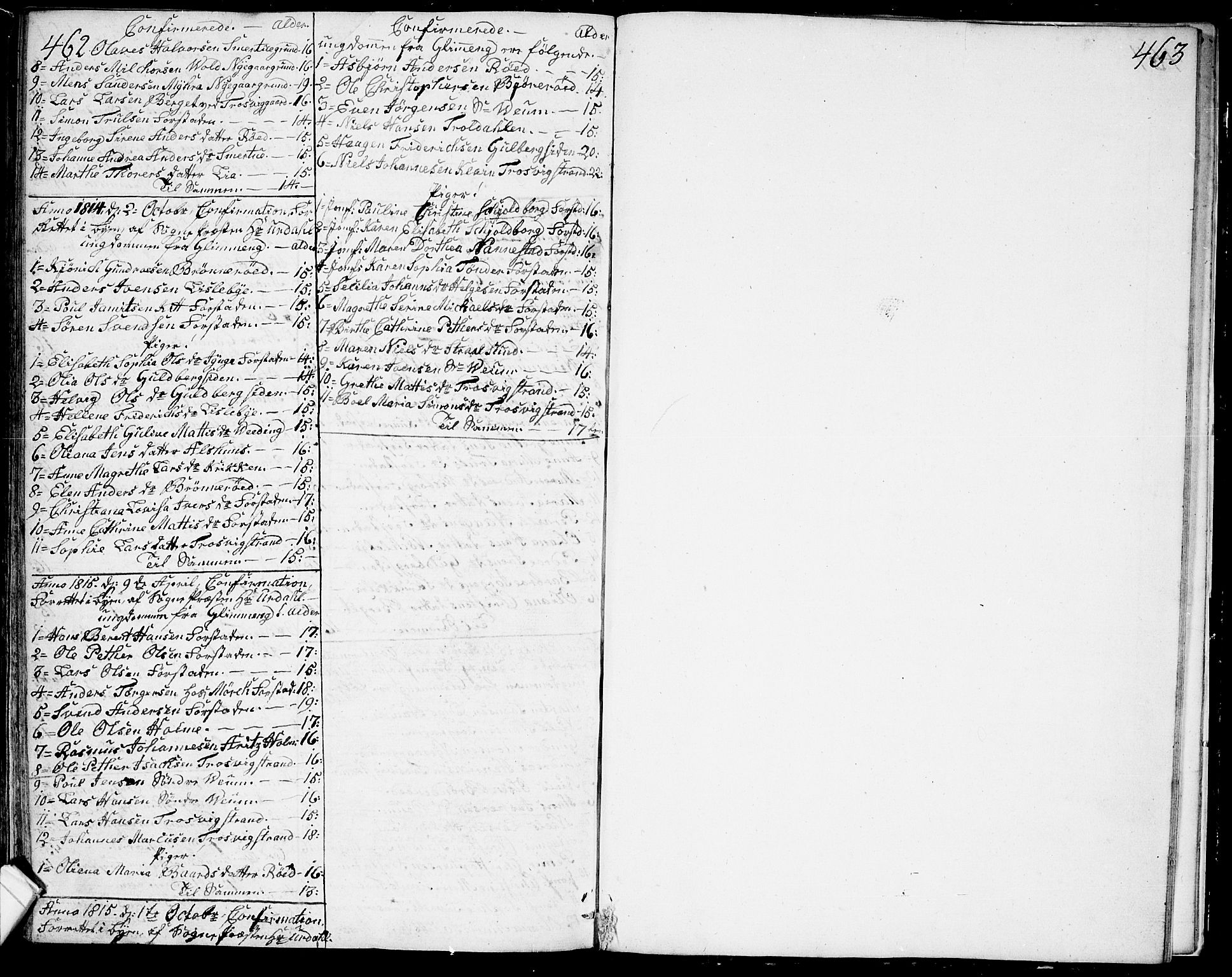 Glemmen prestekontor Kirkebøker, SAO/A-10908/F/Fa/L0003: Parish register (official) no. 3, 1803-1815, p. 462-463