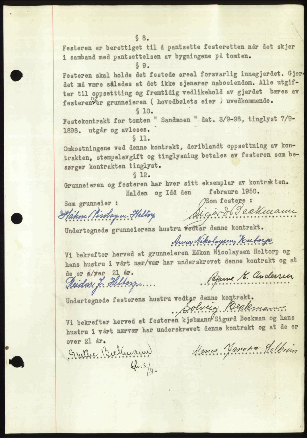 Idd og Marker sorenskriveri, AV/SAO-A-10283/G/Gb/Gbb/L0014: Mortgage book no. A14, 1950-1950, Diary no: : 455/1950