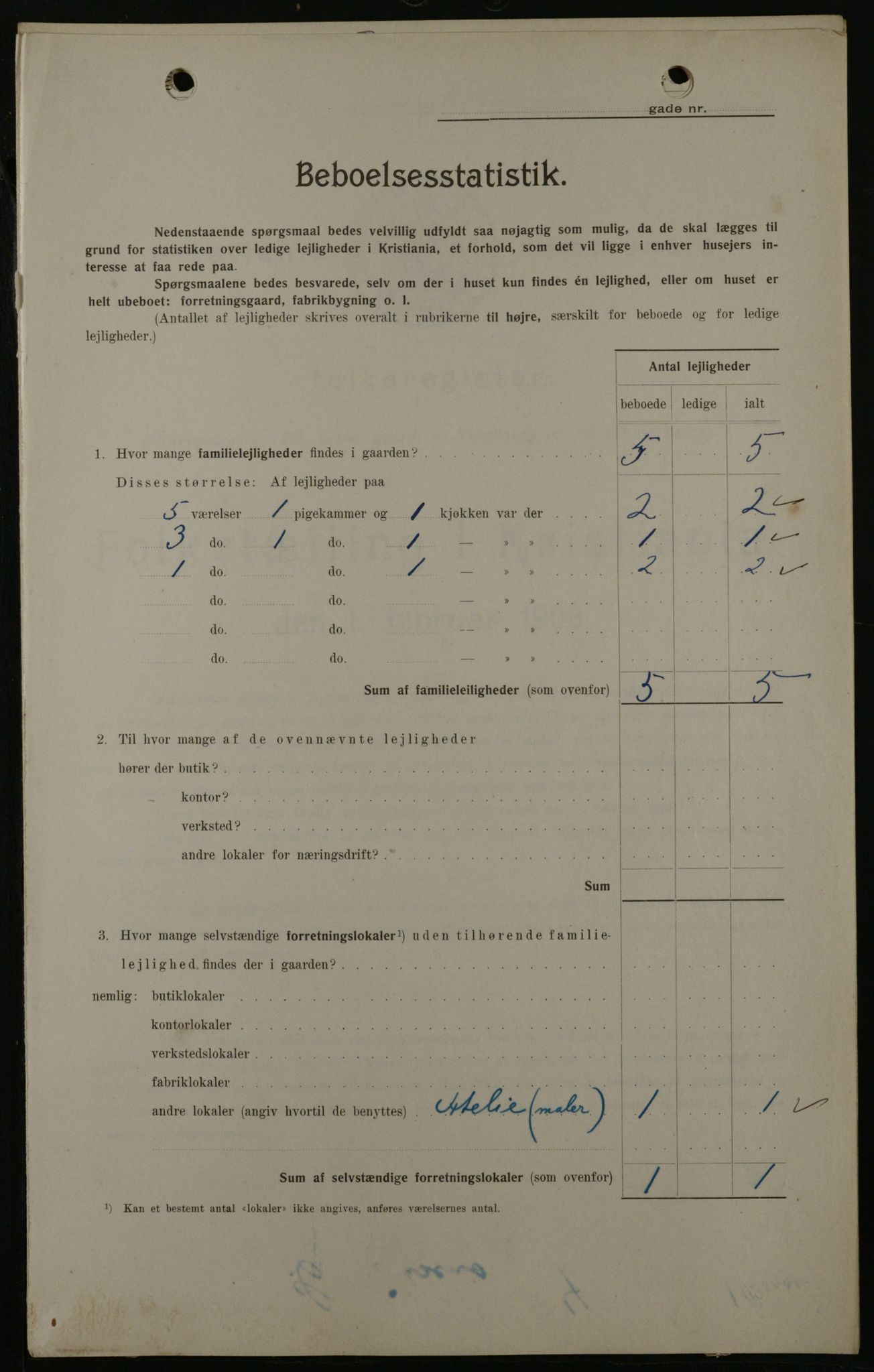 OBA, Municipal Census 1908 for Kristiania, 1908, p. 12099
