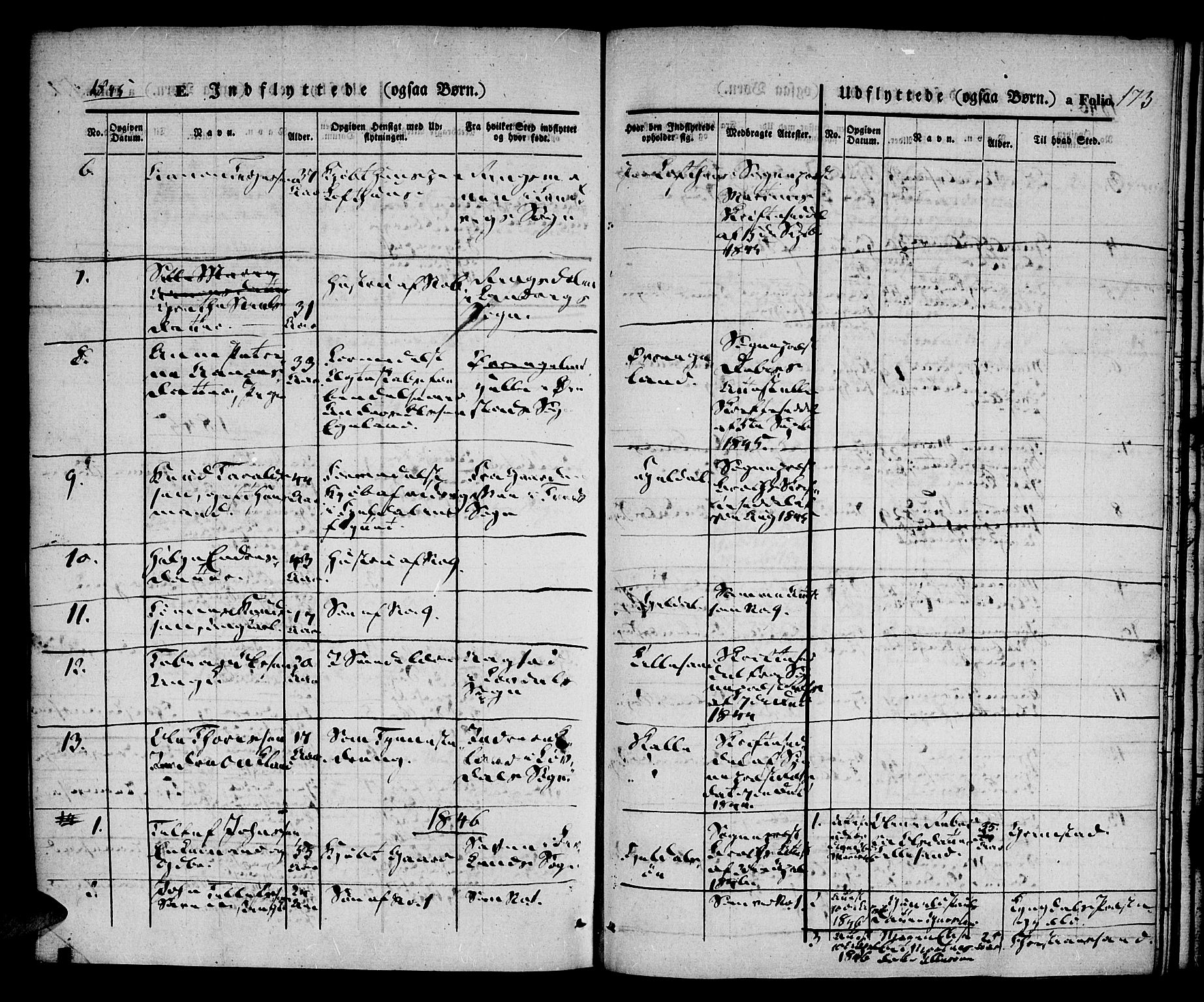 Vestre Moland sokneprestkontor, AV/SAK-1111-0046/F/Fa/Fab/L0005: Parish register (official) no. A 5, 1841-1849, p. 173