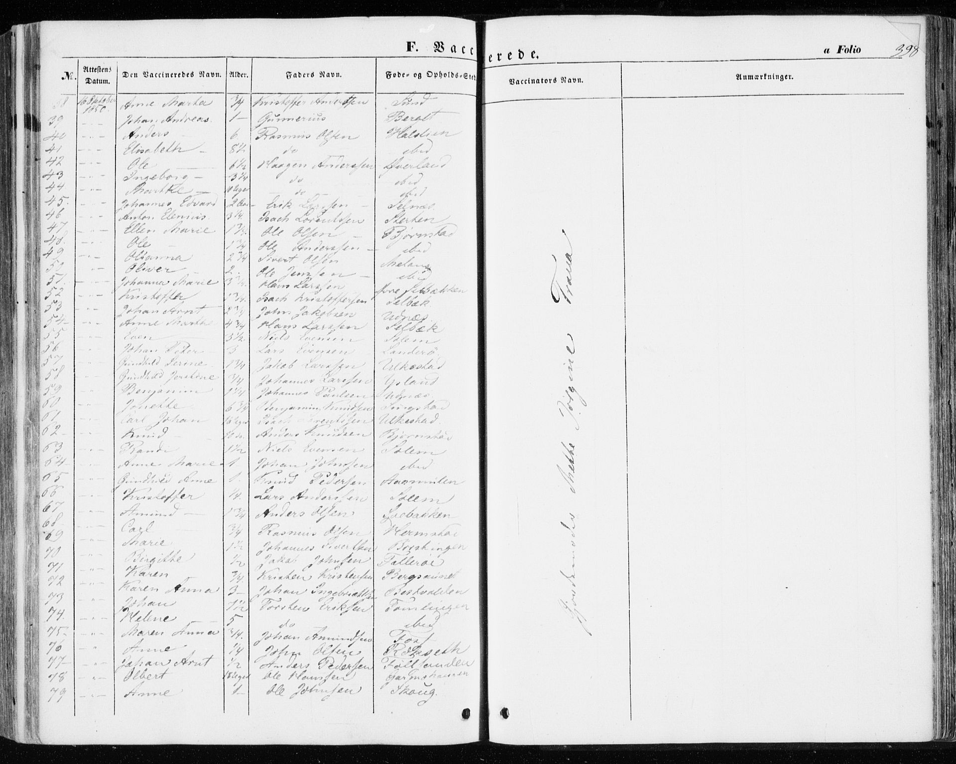 Ministerialprotokoller, klokkerbøker og fødselsregistre - Sør-Trøndelag, SAT/A-1456/646/L0611: Parish register (official) no. 646A09, 1848-1857, p. 398