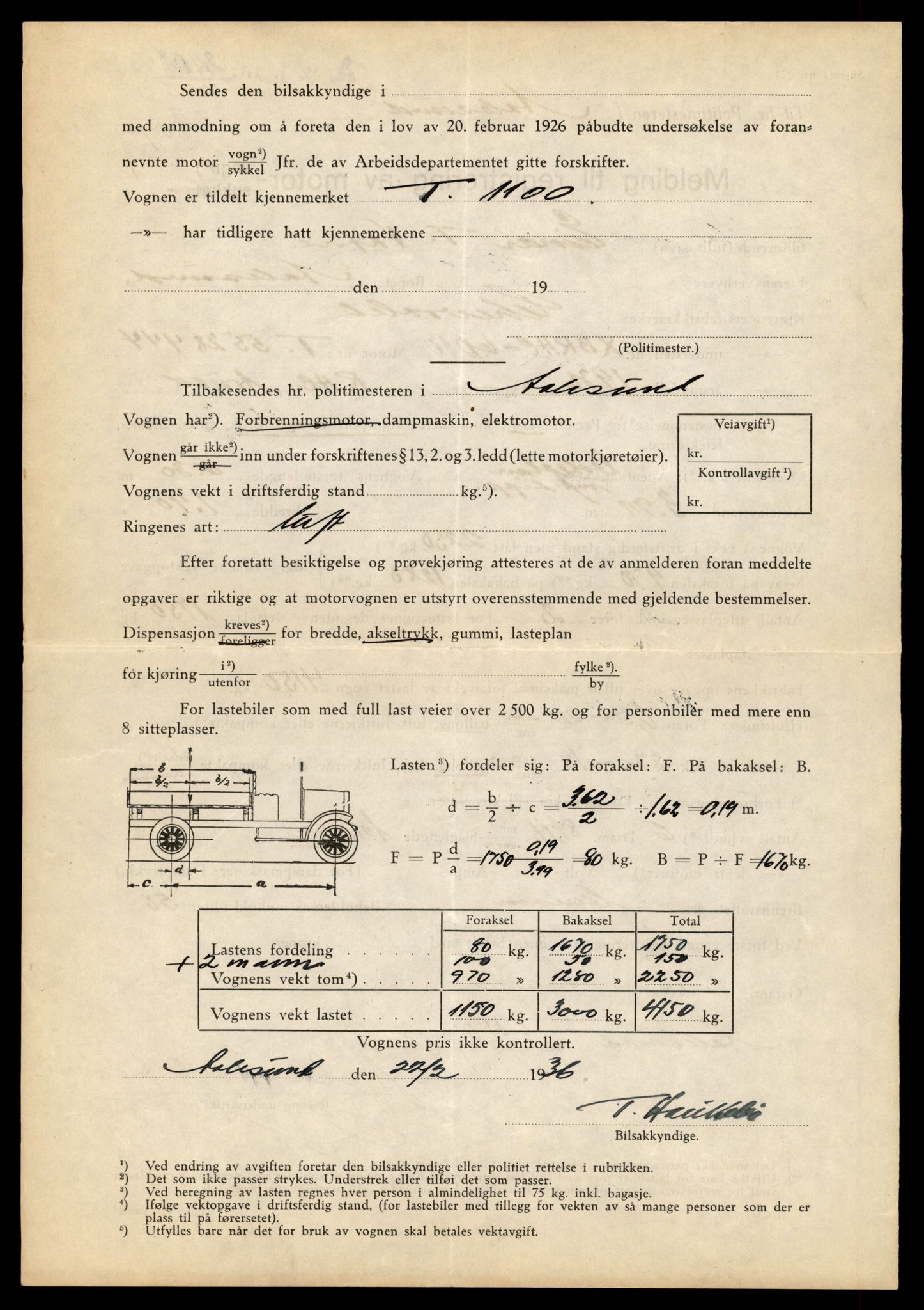 Møre og Romsdal vegkontor - Ålesund trafikkstasjon, AV/SAT-A-4099/F/Fe/L0010: Registreringskort for kjøretøy T 1050 - T 1169, 1927-1998, p. 1519