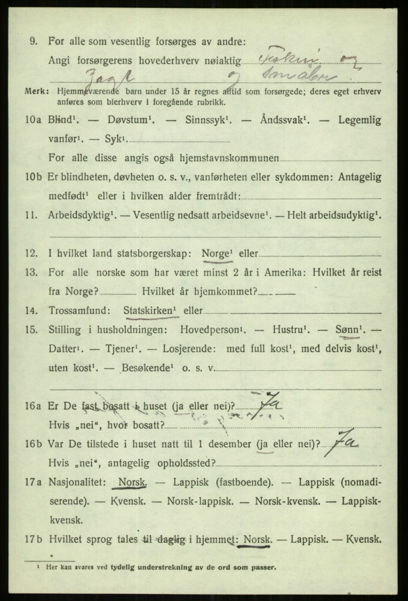 SATØ, 1920 census for Karlsøy, 1920, p. 2651