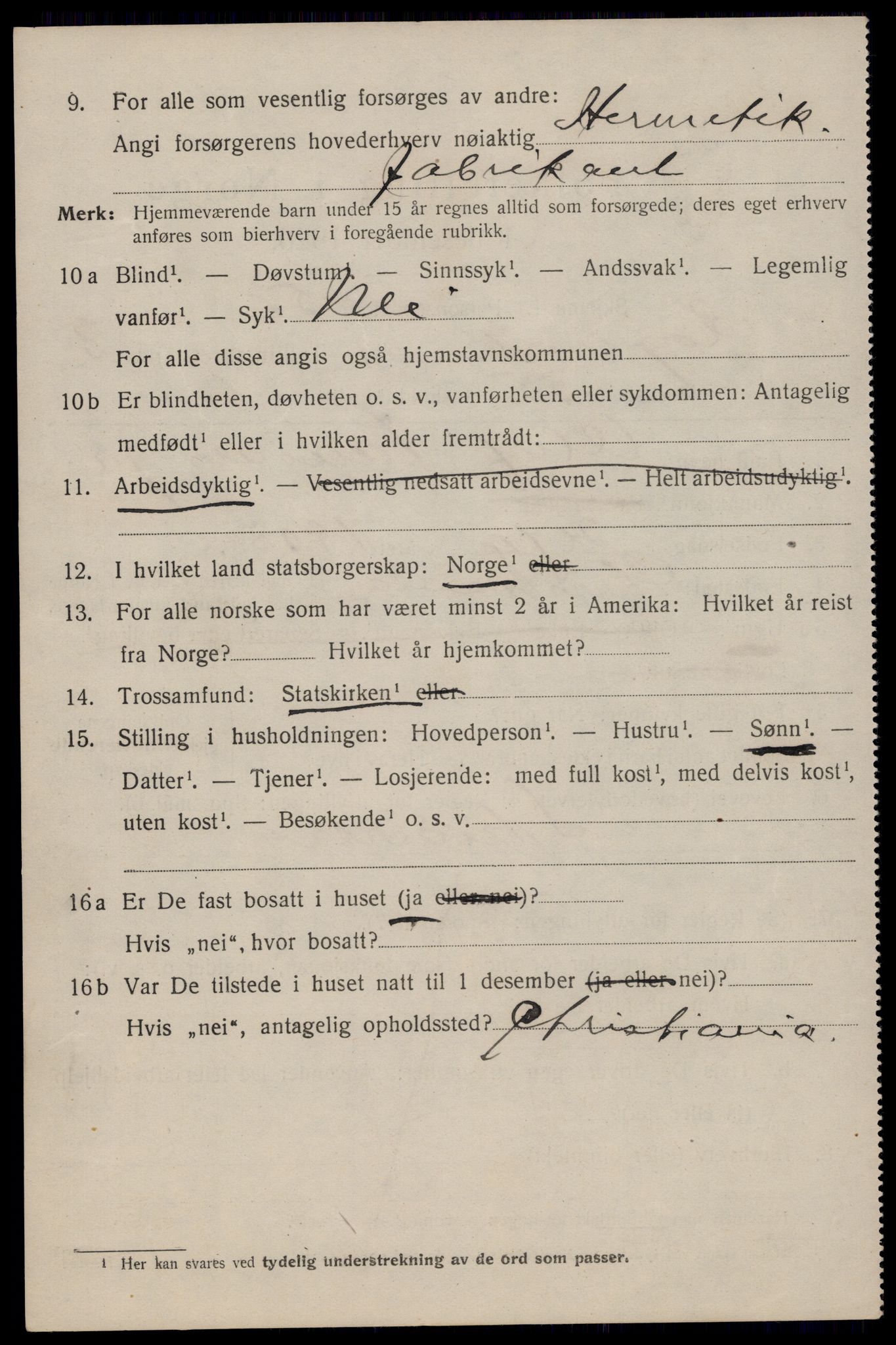 SAST, 1920 census for Kopervik, 1920, p. 4843