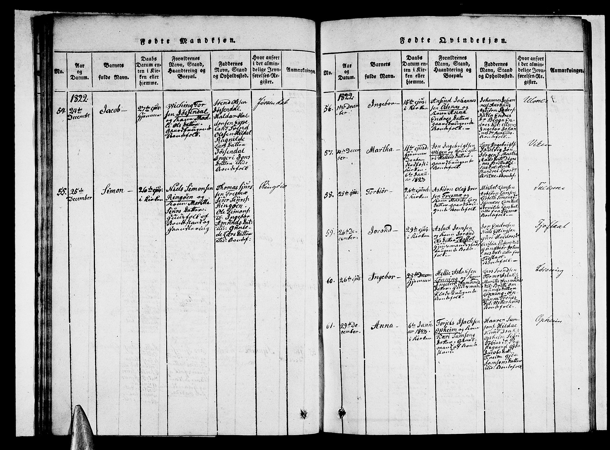 Ullensvang sokneprestembete, AV/SAB-A-78701/H/Haa: Parish register (official) no. A 9, 1819-1826