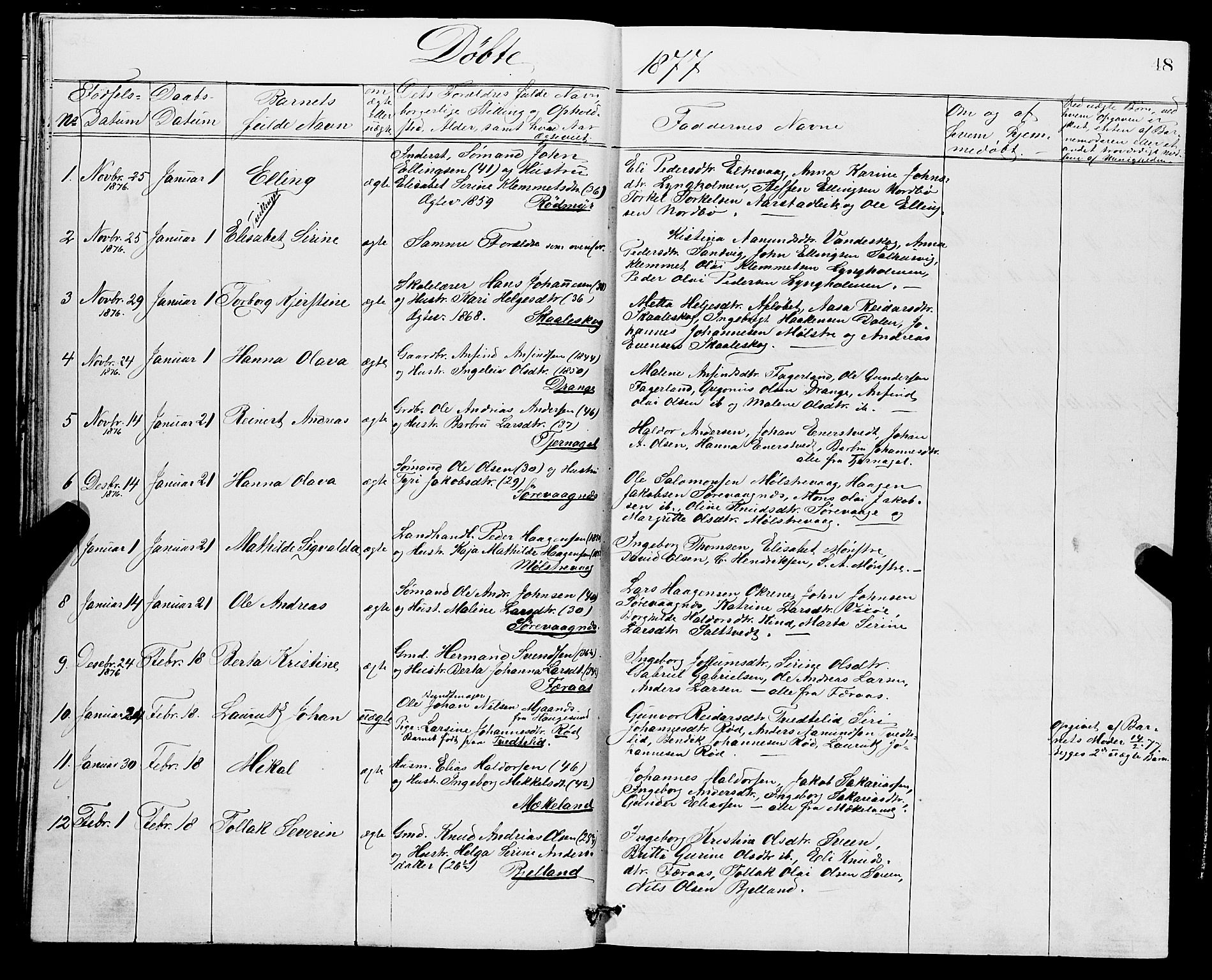Sveio Sokneprestembete, AV/SAB-A-78501/H/Hab: Parish register (copy) no. A 2, 1866-1877, p. 48