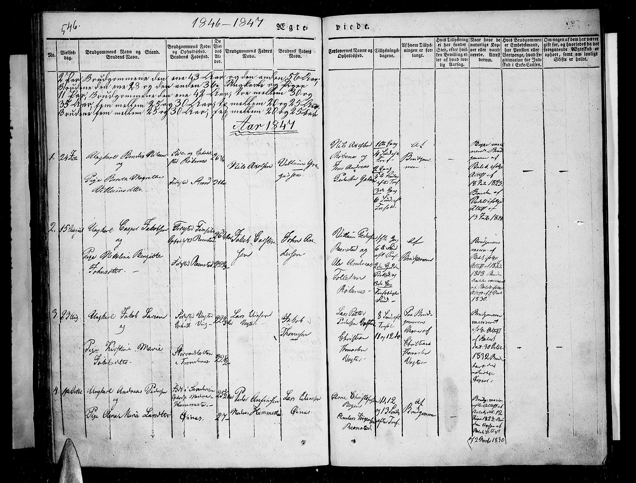 Kvæfjord sokneprestkontor, SATØ/S-1323/G/Ga/Gaa/L0003kirke: Parish register (official) no. 3, 1830-1857, p. 546
