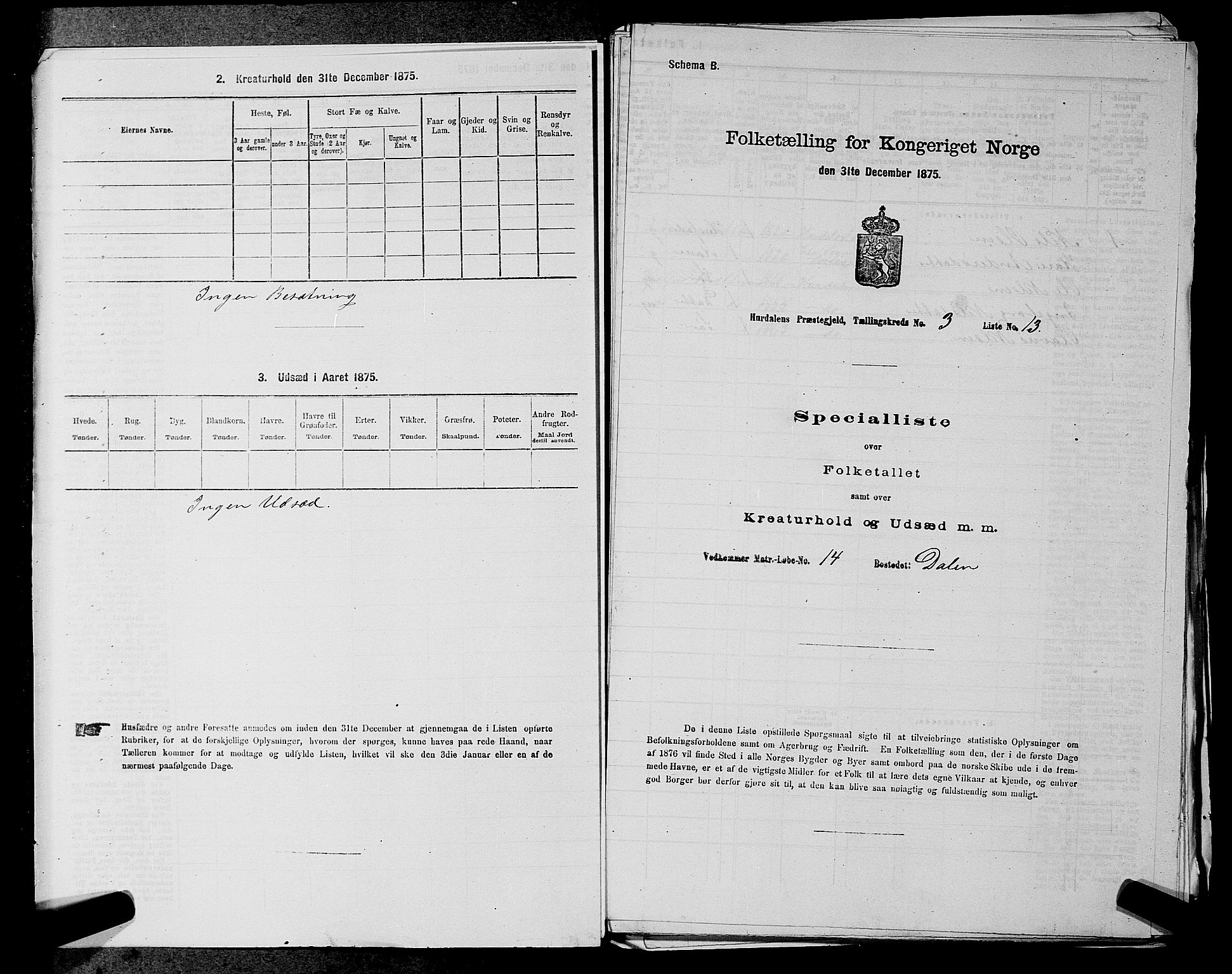 RA, 1875 census for 0239P Hurdal, 1875, p. 466