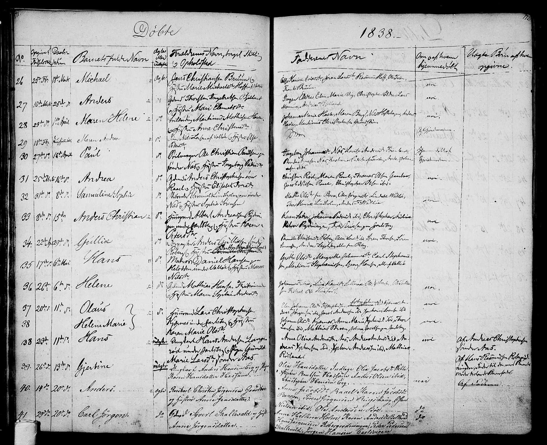 Sem kirkebøker, SAKO/A-5/F/Fa/L0005: Parish register (official) no. I 5, 1825-1842, p. 171-172