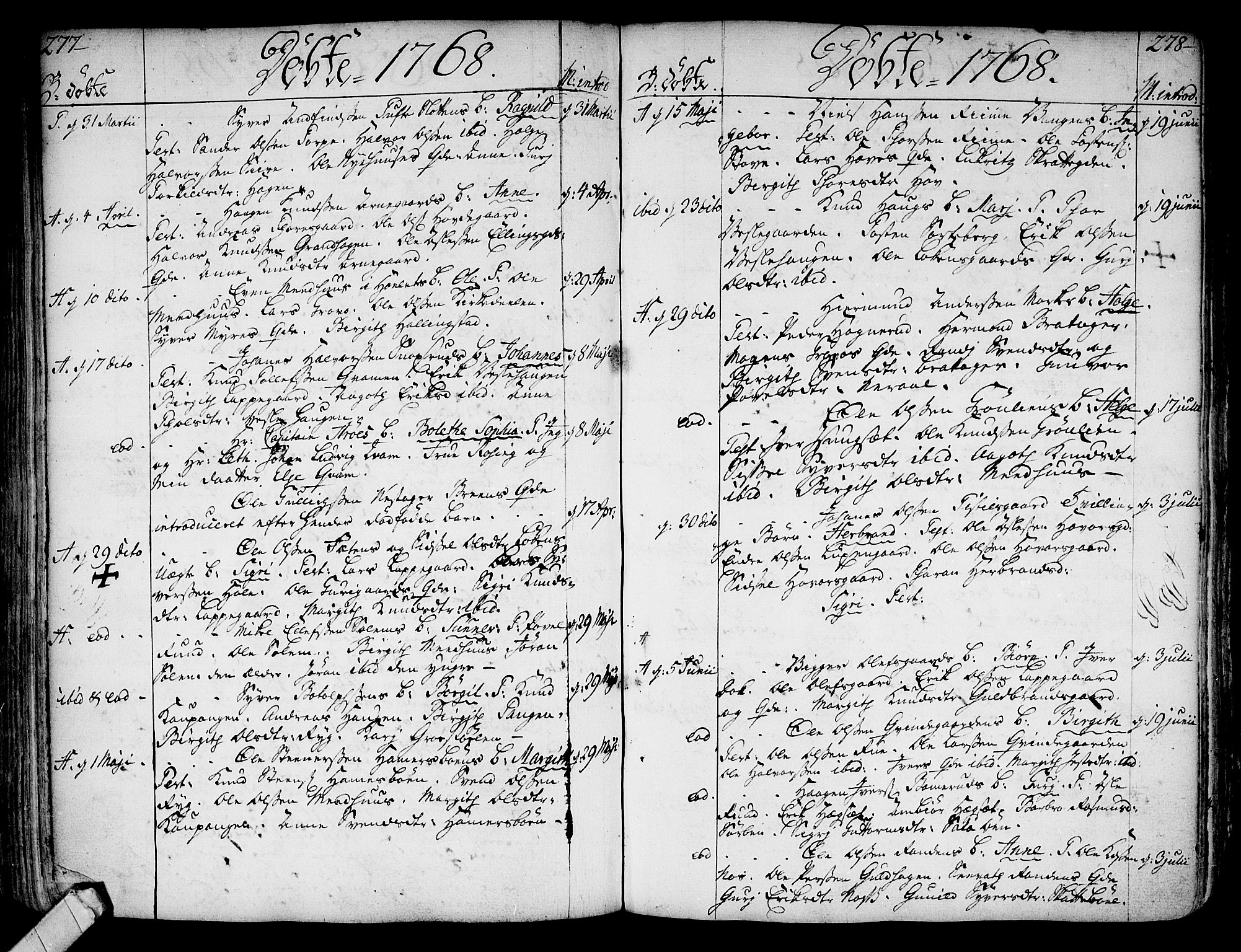 Ål kirkebøker, SAKO/A-249/F/Fa/L0001: Parish register (official) no. I 1, 1744-1769, p. 277-278
