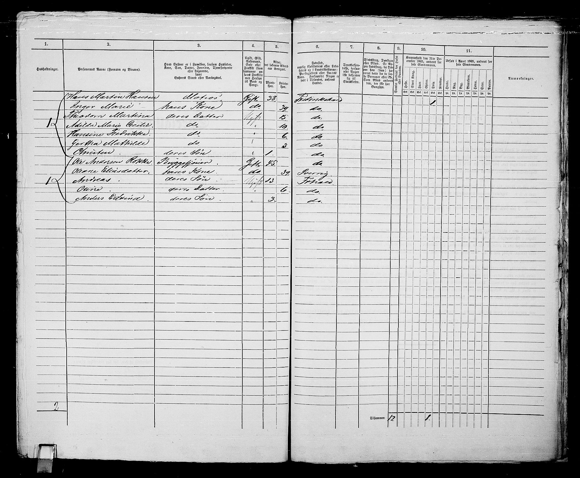 RA, 1865 census for Fredrikshald, 1865, p. 1273