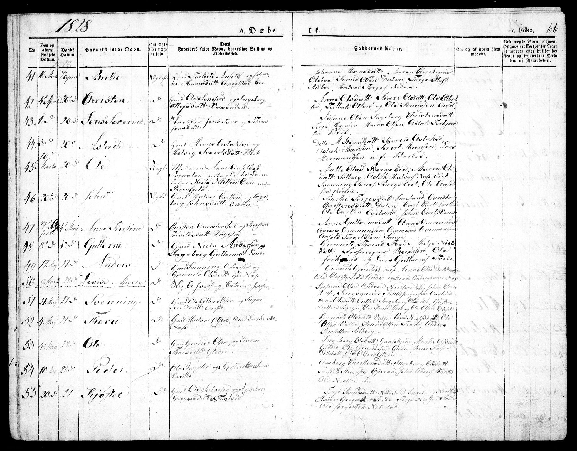 Holt sokneprestkontor, SAK/1111-0021/F/Fa/L0006: Parish register (official) no. A 6, 1820-1835, p. 66