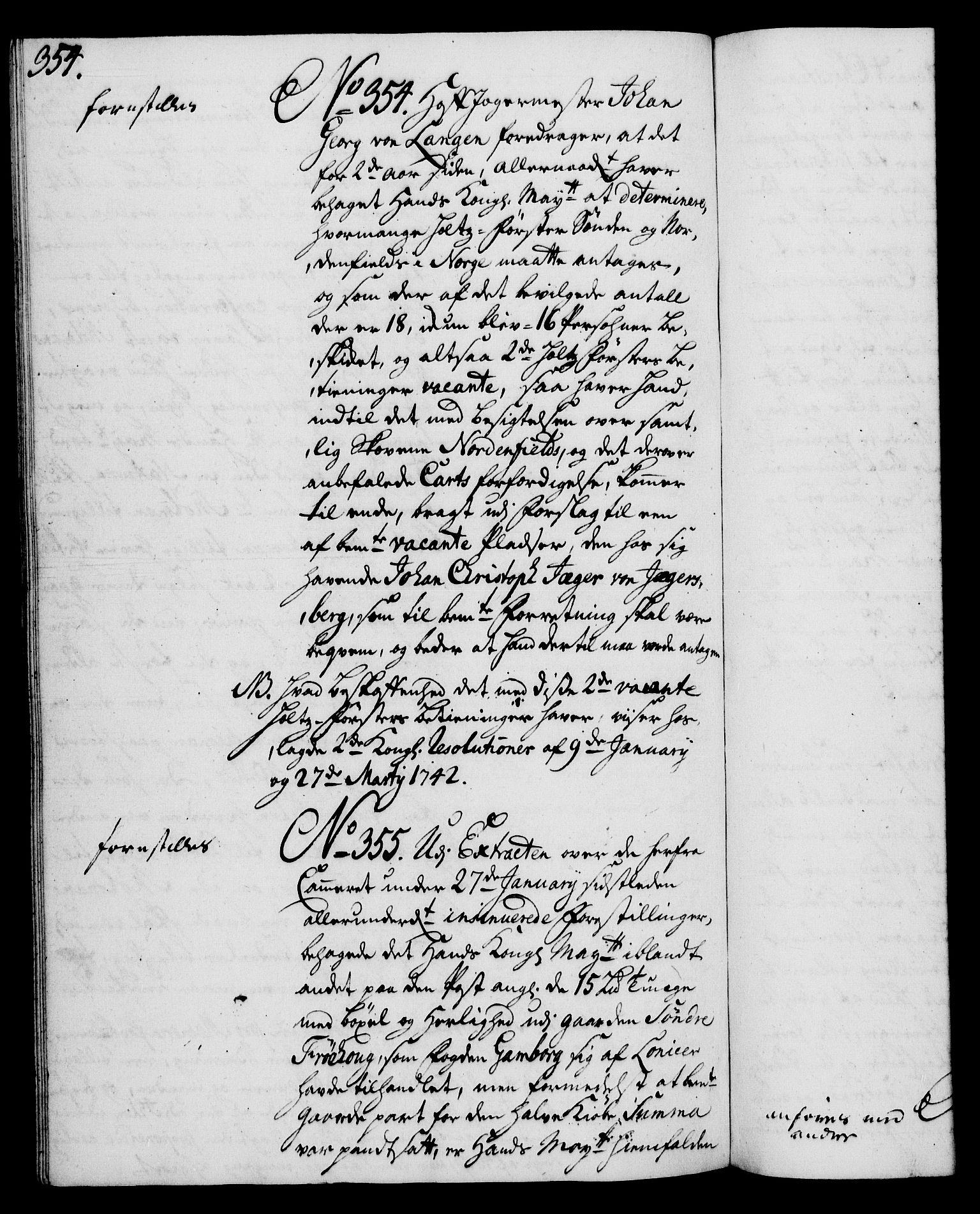 Rentekammeret, Kammerkanselliet, AV/RA-EA-3111/G/Gh/Gha/L0025: Norsk ekstraktmemorialprotokoll (merket RK 53.70), 1743-1744, p. 354