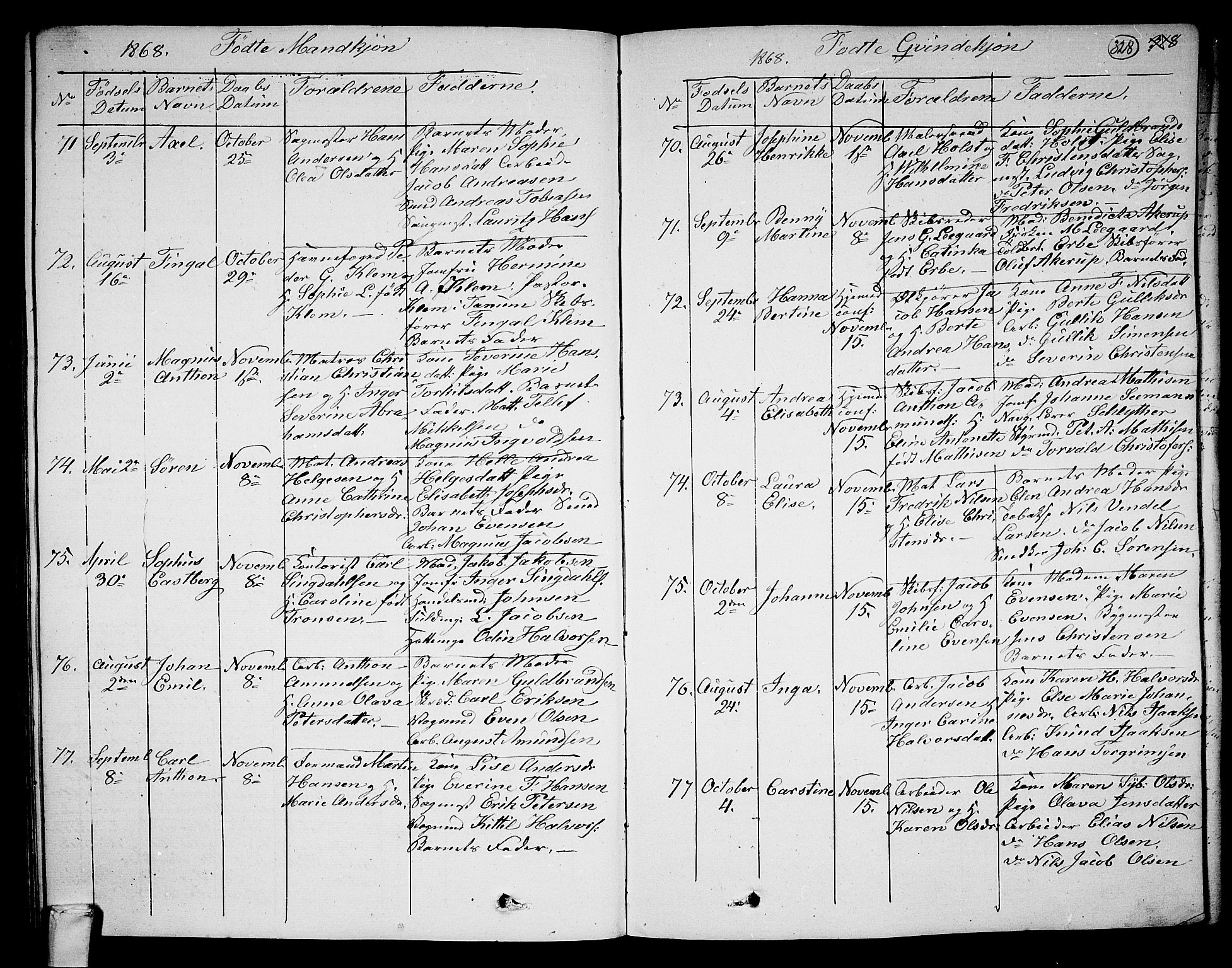 Larvik kirkebøker, AV/SAKO-A-352/G/Ga/L0003a: Parish register (copy) no. I 3A, 1830-1870, p. 328