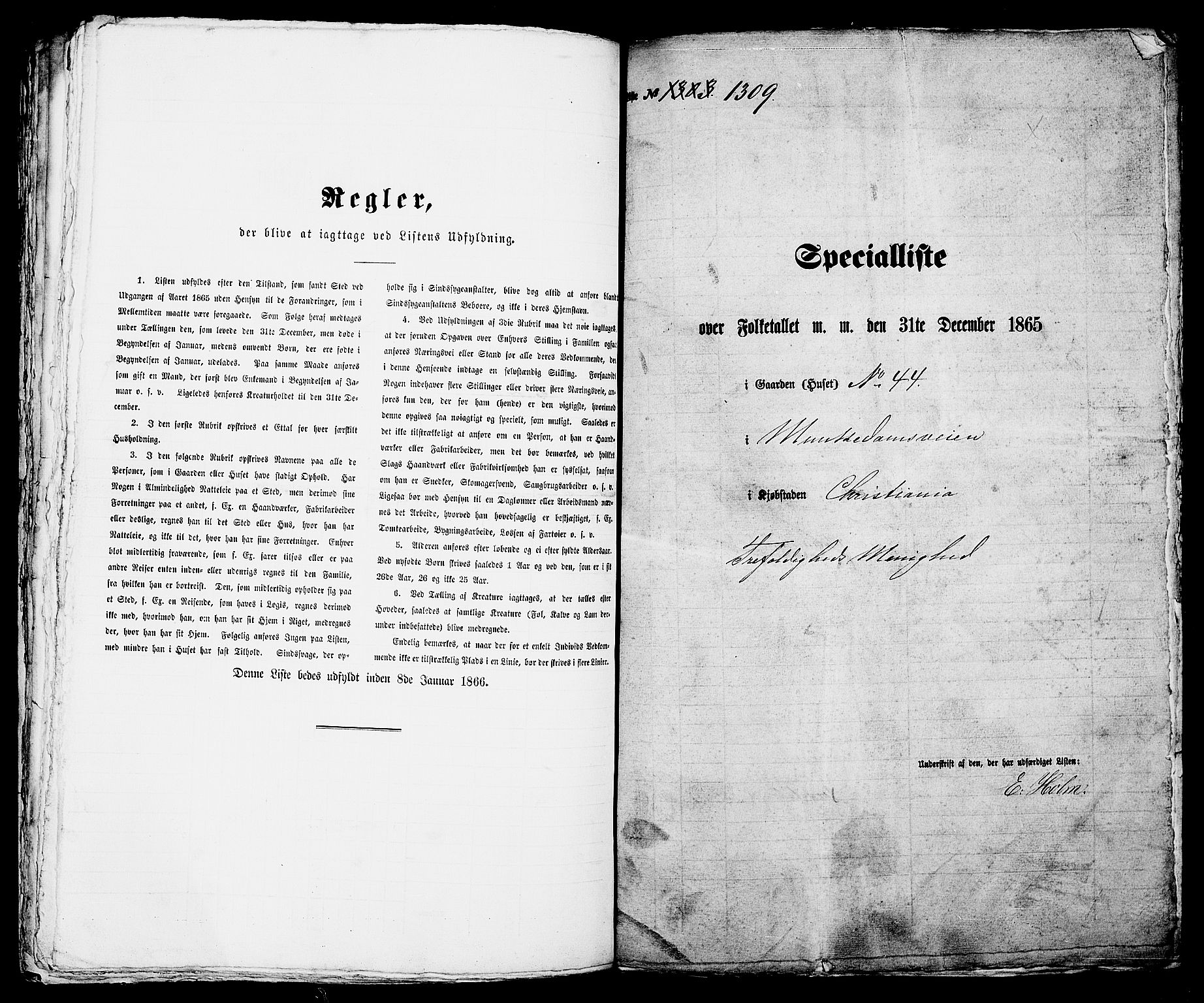 RA, 1865 census for Kristiania, 1865, p. 2968