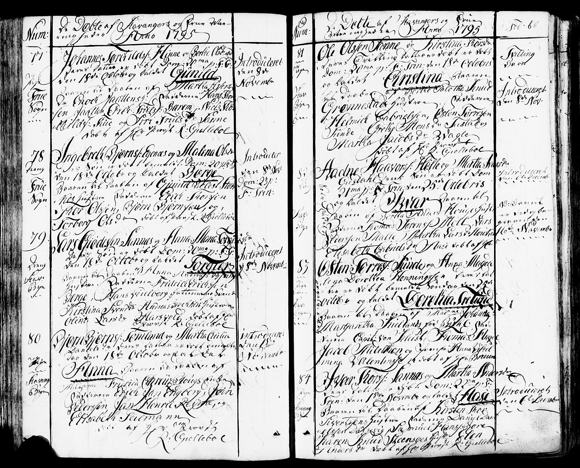 Domkirken sokneprestkontor, SAST/A-101812/001/30/30BB/L0007: Parish register (copy) no. B 7, 1791-1813, p. 66