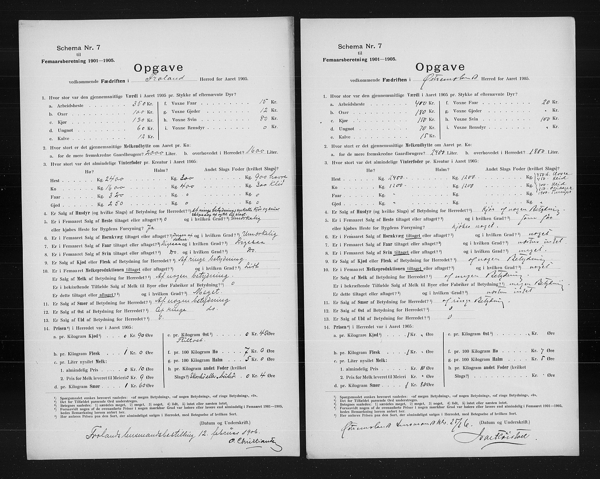 Statistisk sentralbyrå, Næringsøkonomiske emner, Generelt - Amtmennenes femårsberetninger, AV/RA-S-2233/F/Fa/L0099: --, 1905, p. 6