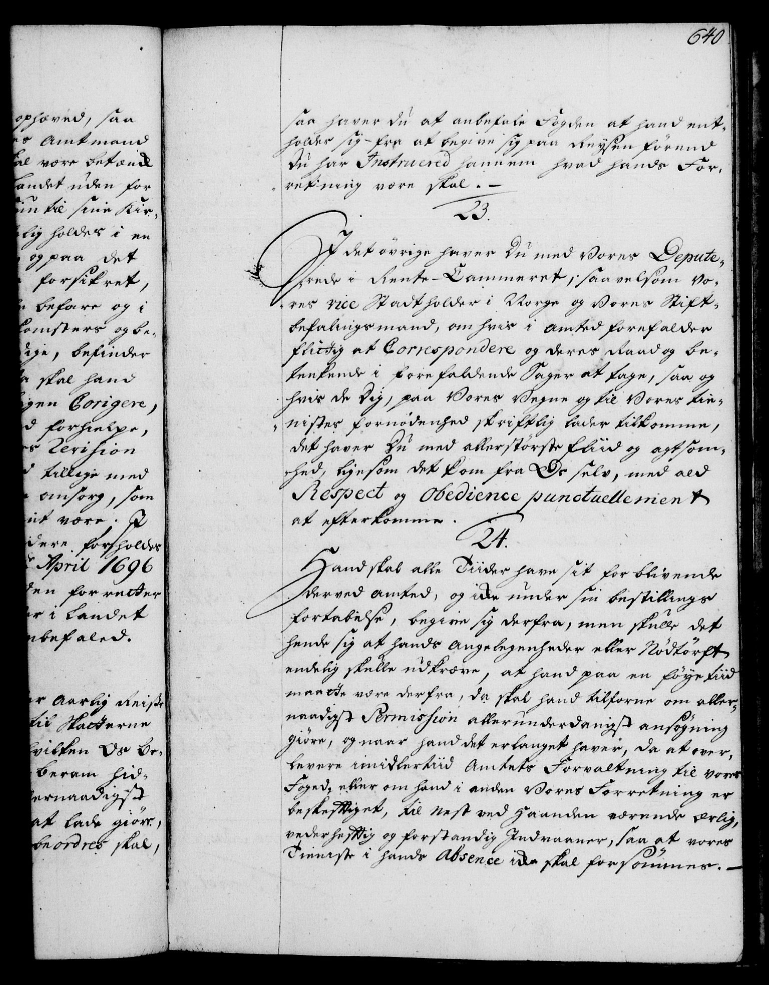 Rentekammeret, Kammerkanselliet, RA/EA-3111/G/Gg/Ggi/L0002: Norsk instruksjonsprotokoll med register (merket RK 53.35), 1729-1751, p. 640