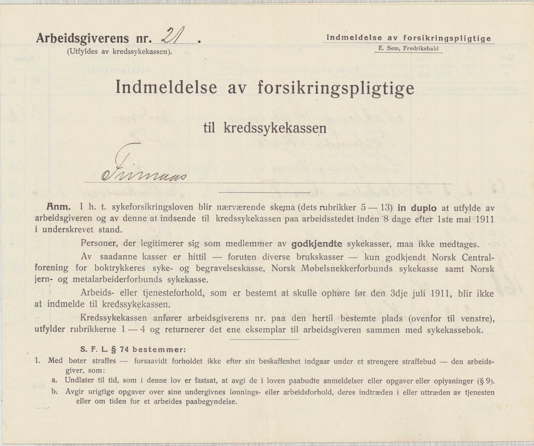 Finnaas kommune. Formannskapet, IKAH/1218a-021/D/Da/L0001/0011: Korrespondanse / saker / Kronologisk ordna korrespondanse , 1908-1912, p. 20