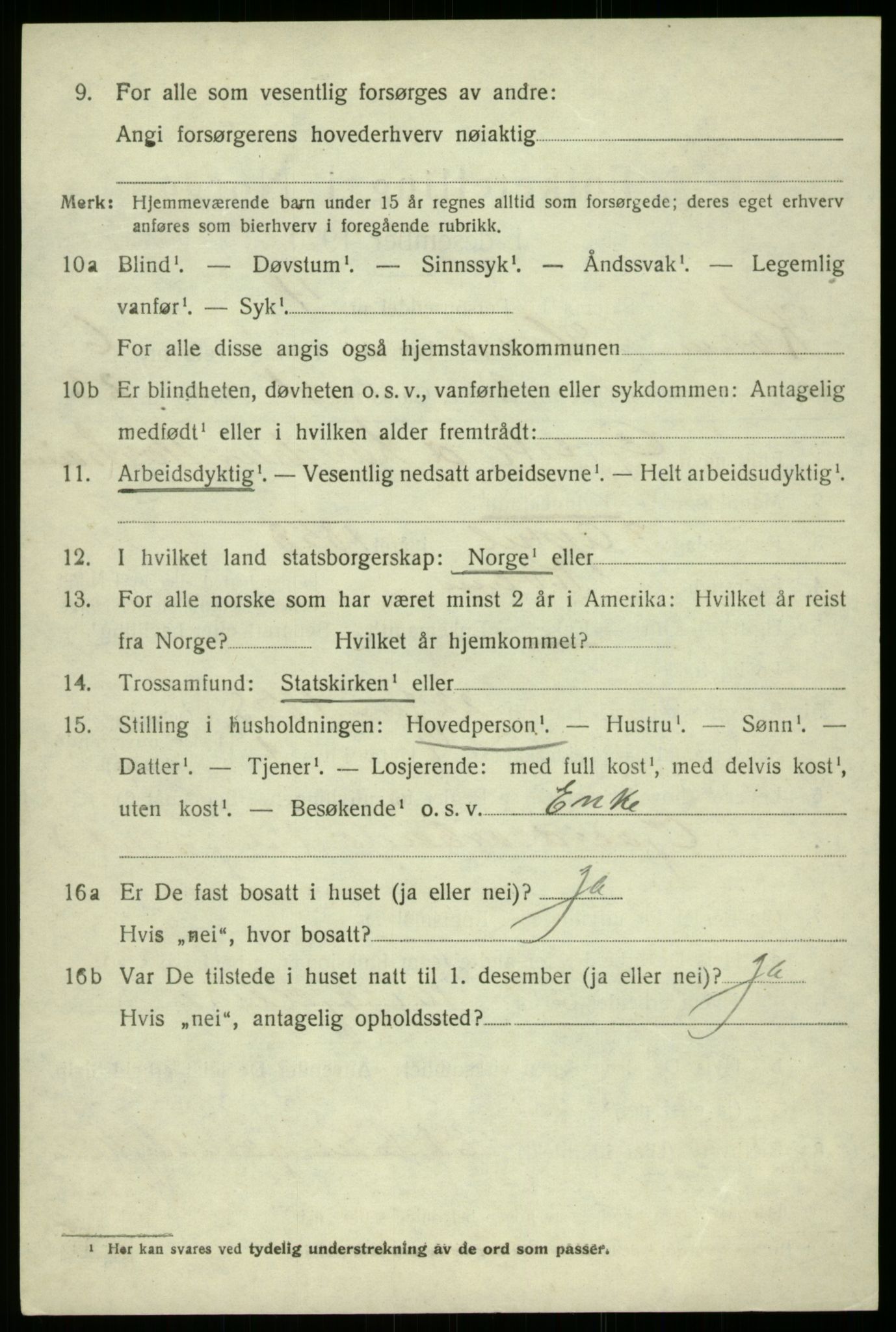 SAB, 1920 census for Kvam, 1920, p. 4676