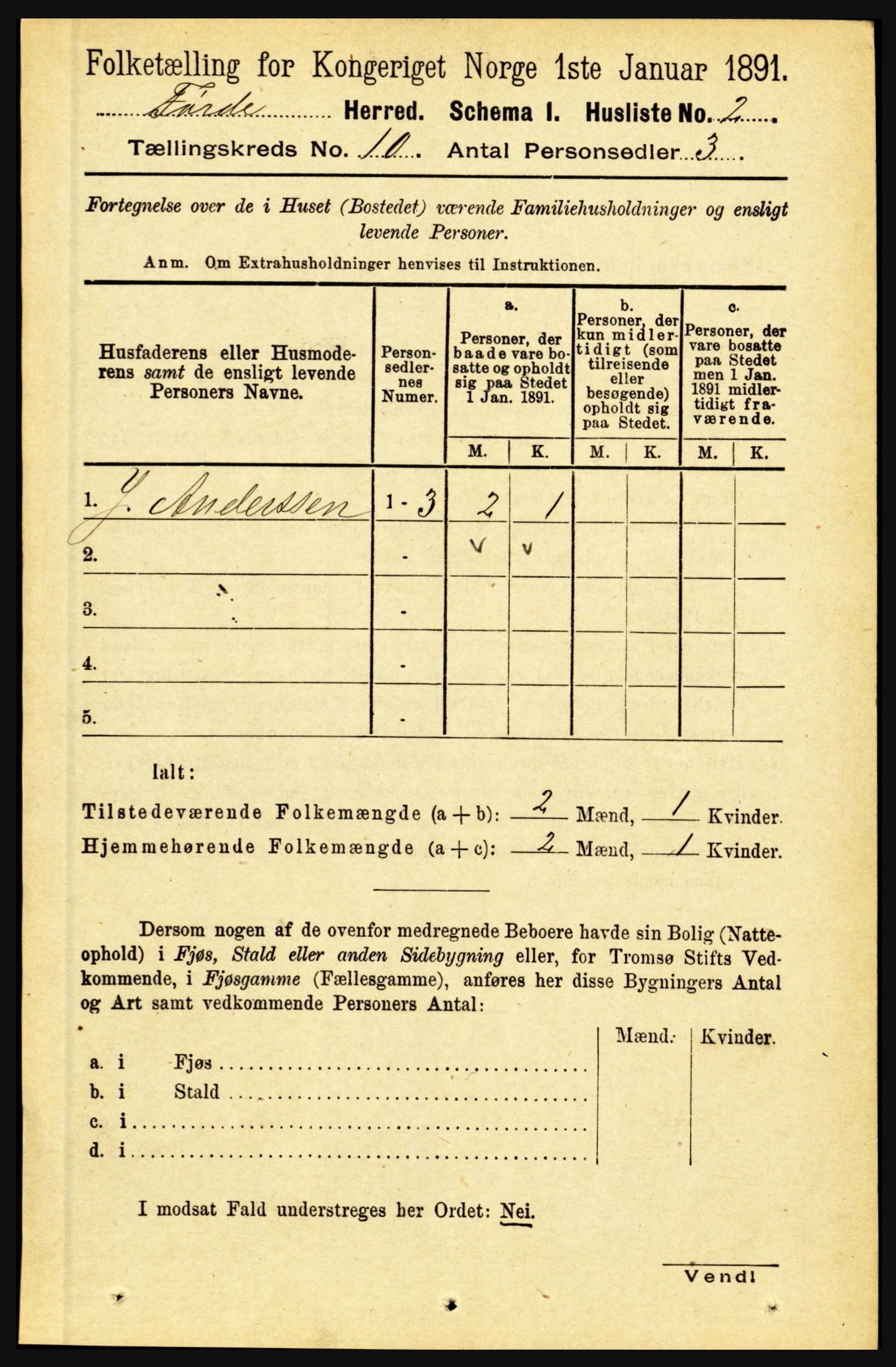 RA, 1891 census for 1432 Førde, 1891, p. 3611