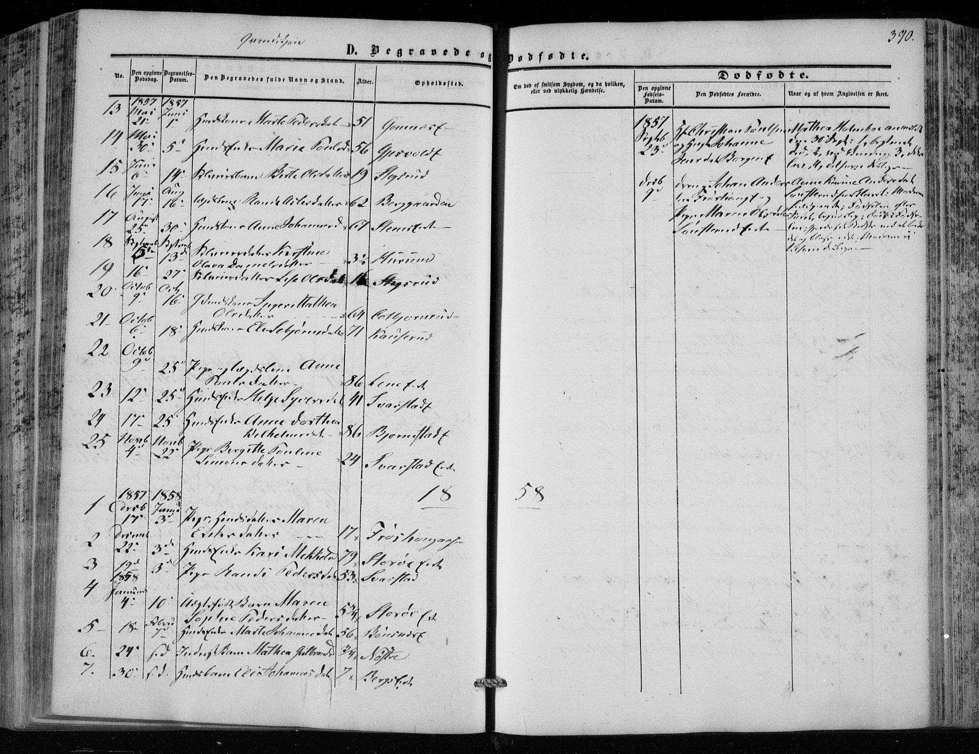 Hole kirkebøker, SAKO/A-228/F/Fa/L0006: Parish register (official) no. I 6, 1852-1872, p. 390