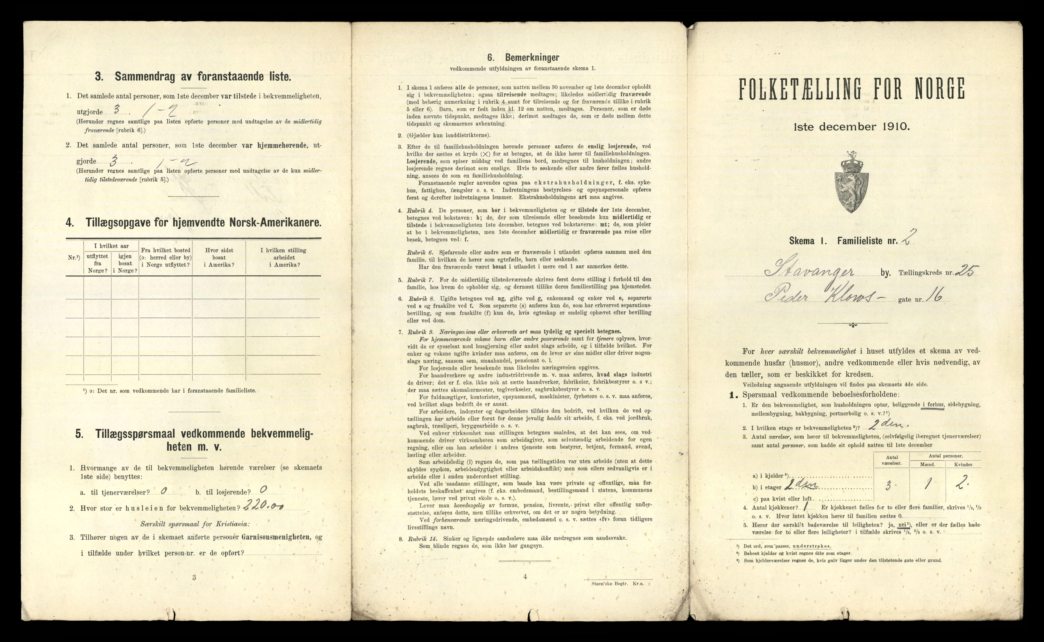 RA, 1910 census for Stavanger, 1910, p. 16030