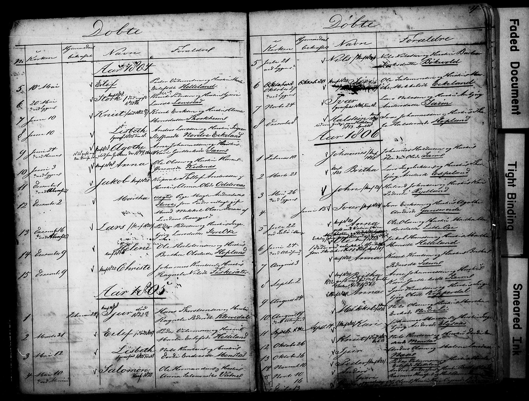 Alversund Sokneprestembete, SAB/A-73901/H/Ha/Hab: Parish register (copy) no. D 1, 1800-1870, p. 4