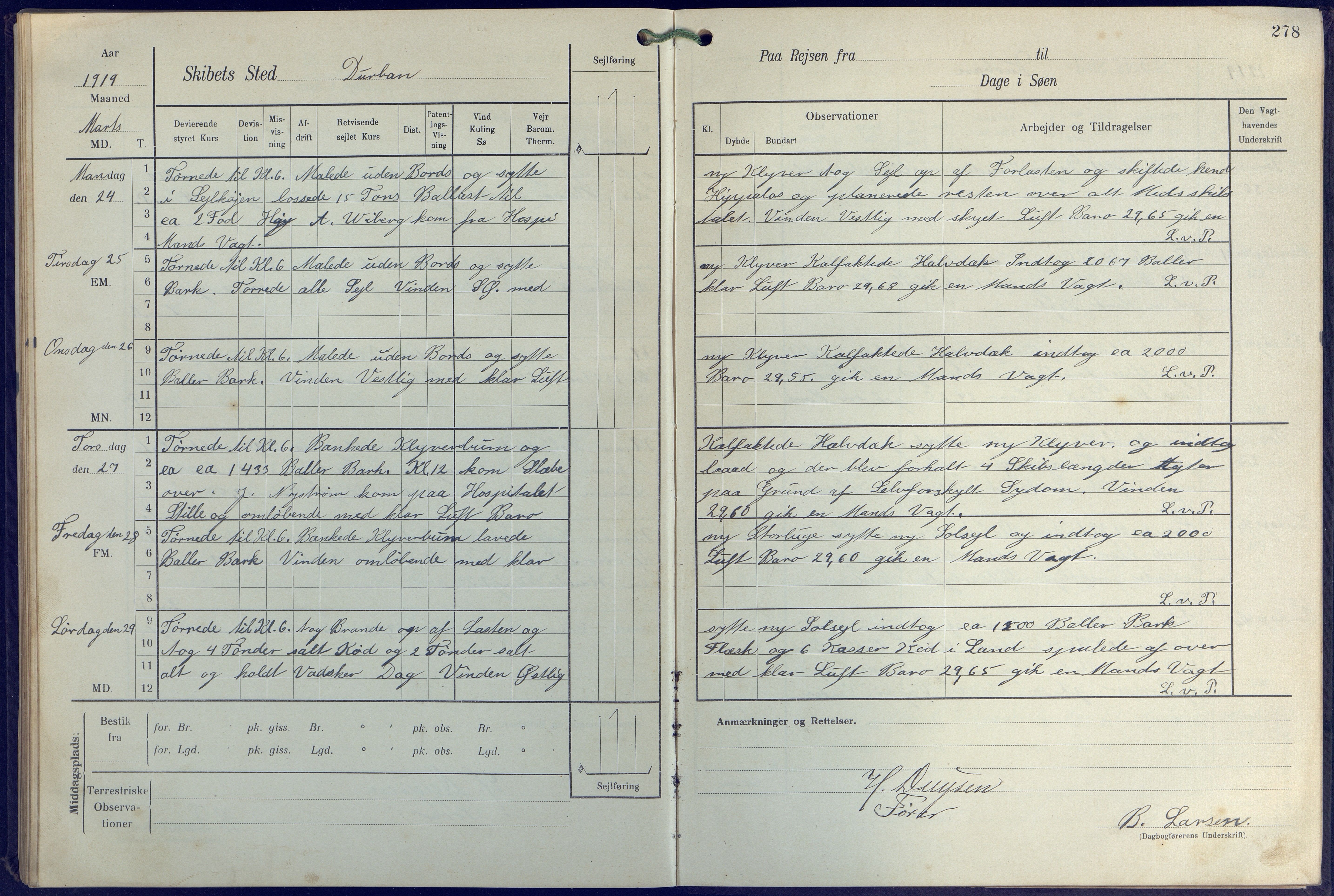 Fartøysarkivet, AAKS/PA-1934/F/L0271: Pehr Ugland (bark), 1917-1919, p. 278