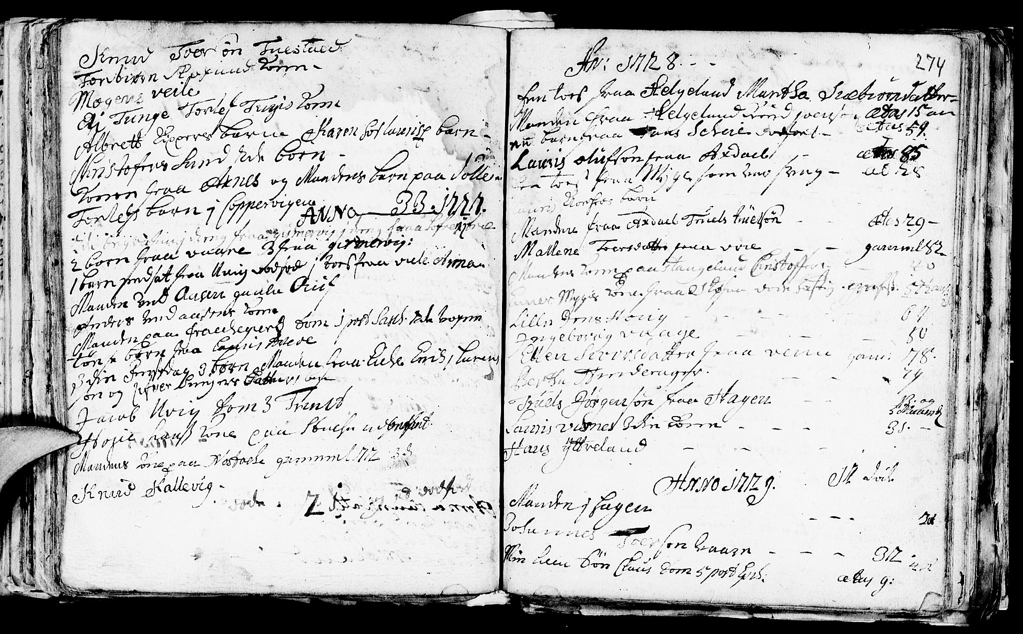 Avaldsnes sokneprestkontor, AV/SAST-A -101851/H/Ha/Haa/L0001: Parish register (official) no. A 1, 1711-1764, p. 274