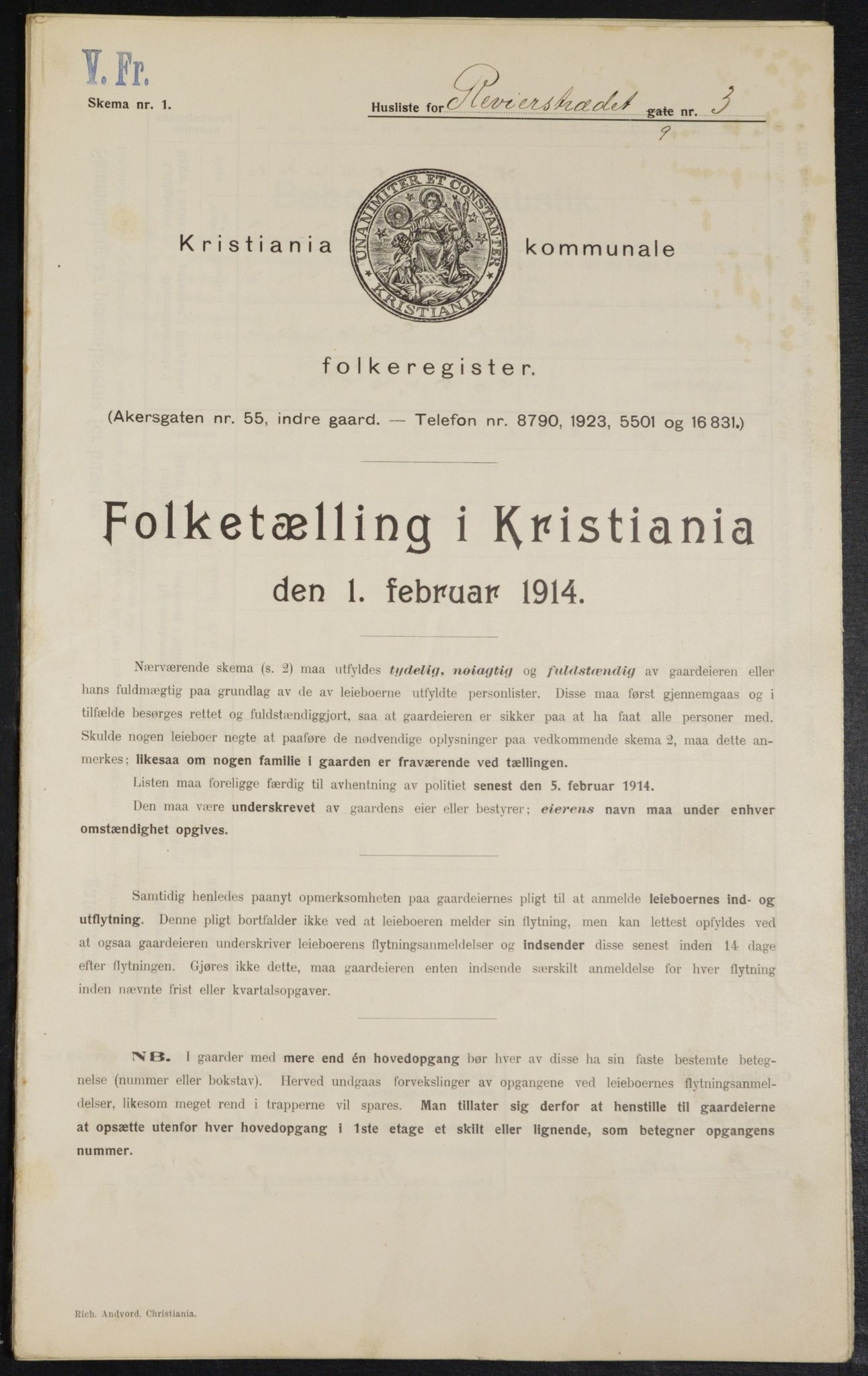 OBA, Municipal Census 1914 for Kristiania, 1914, p. 82781