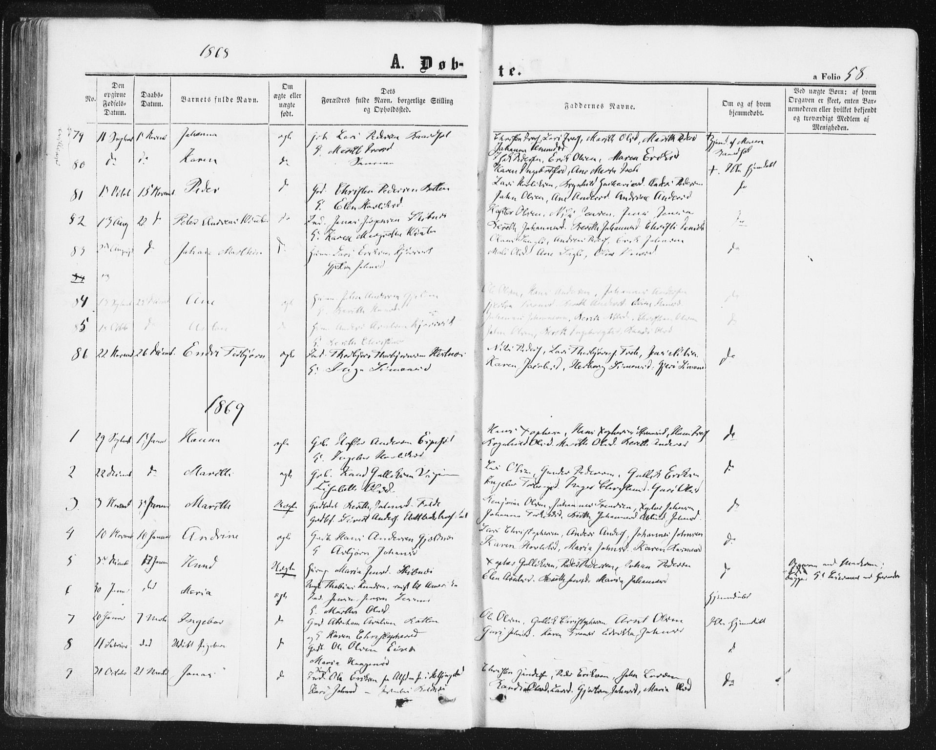 Ministerialprotokoller, klokkerbøker og fødselsregistre - Møre og Romsdal, SAT/A-1454/578/L0905: Parish register (official) no. 578A04, 1859-1877, p. 58