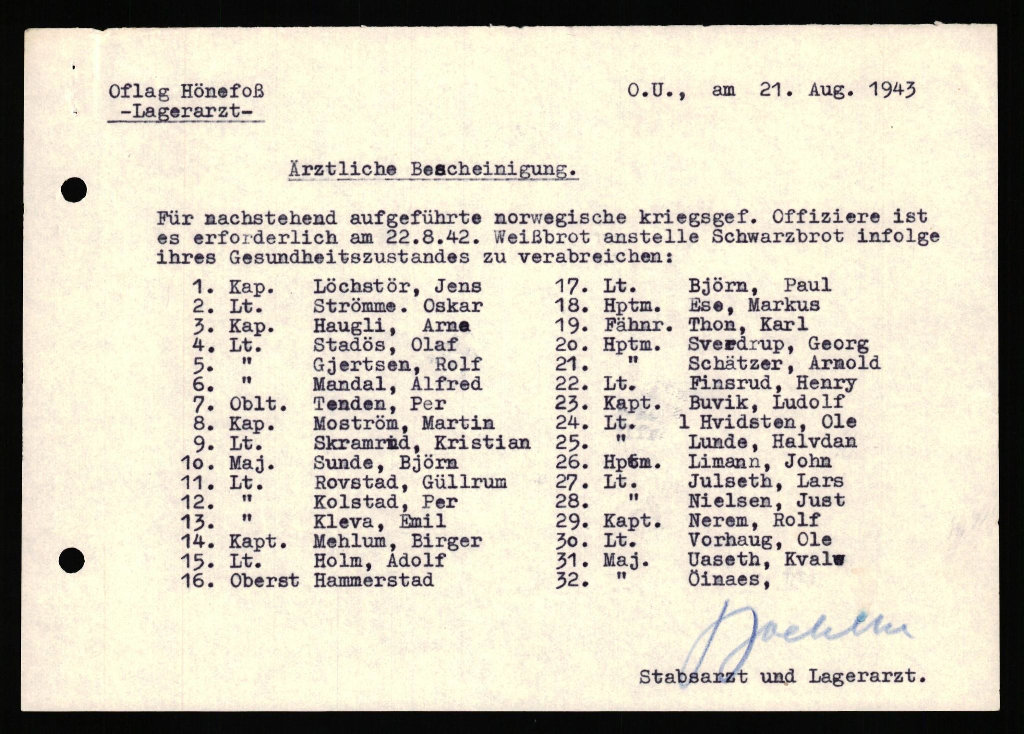 Forsvaret, Forsvarets krigshistoriske avdeling, AV/RA-RAFA-2017/Y/Yf/L0201: II-C-11-2102  -  Norske offiserer i krigsfangenskap, 1940-1945, p. 183