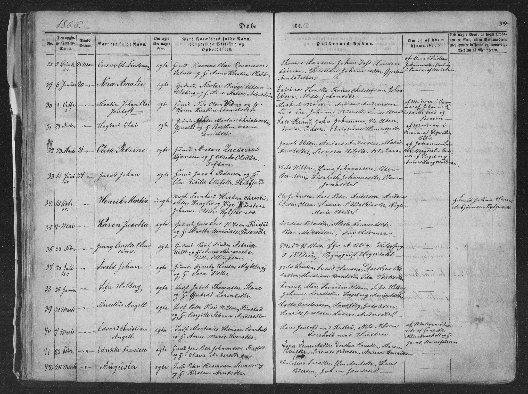 Ministerialprotokoller, klokkerbøker og fødselsregistre - Nordland, AV/SAT-A-1459/881/L1165: Parish register (copy) no. 881C02, 1854-1876, p. 84