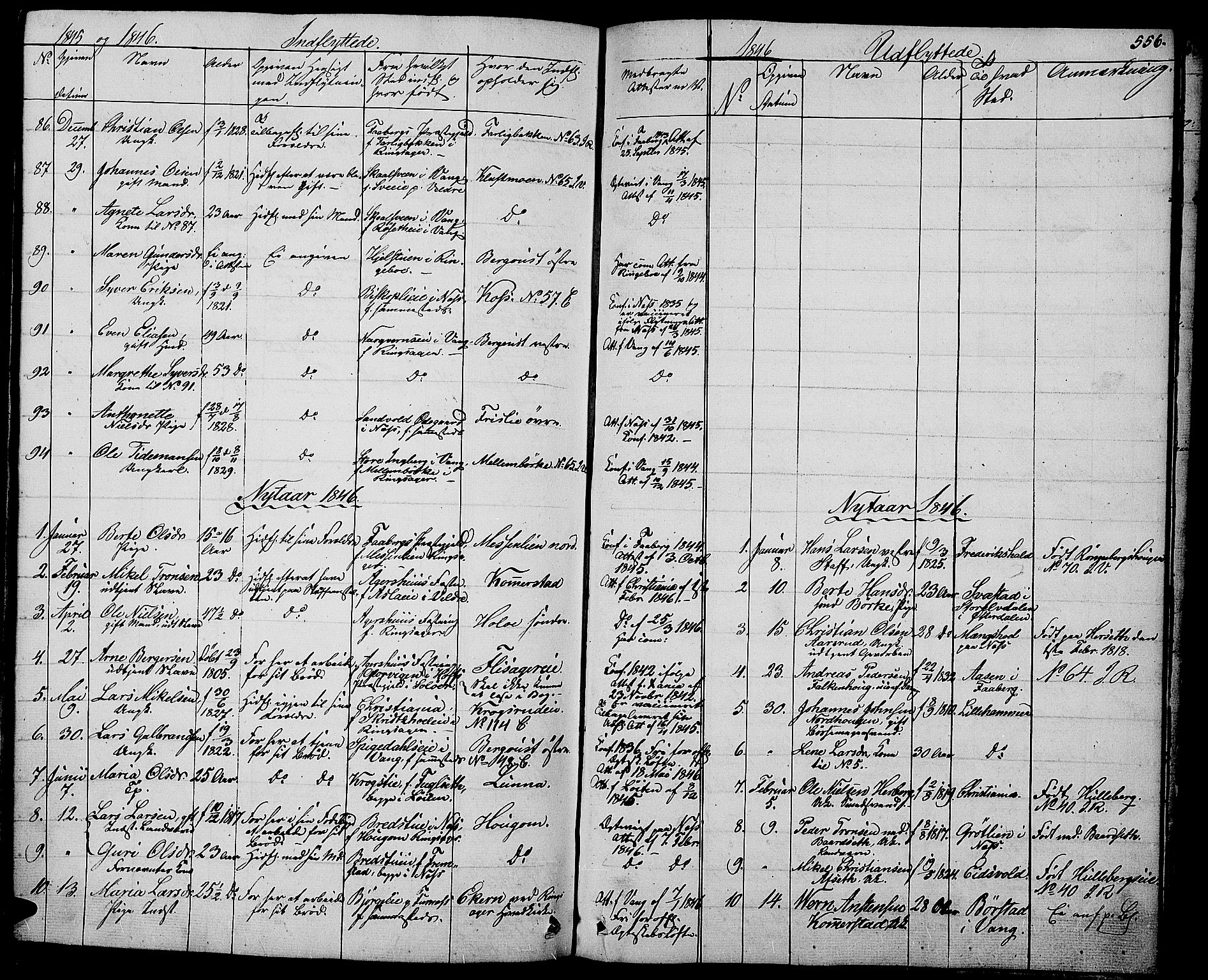 Ringsaker prestekontor, SAH/PREST-014/L/La/L0005: Parish register (copy) no. 5, 1839-1850, p. 556