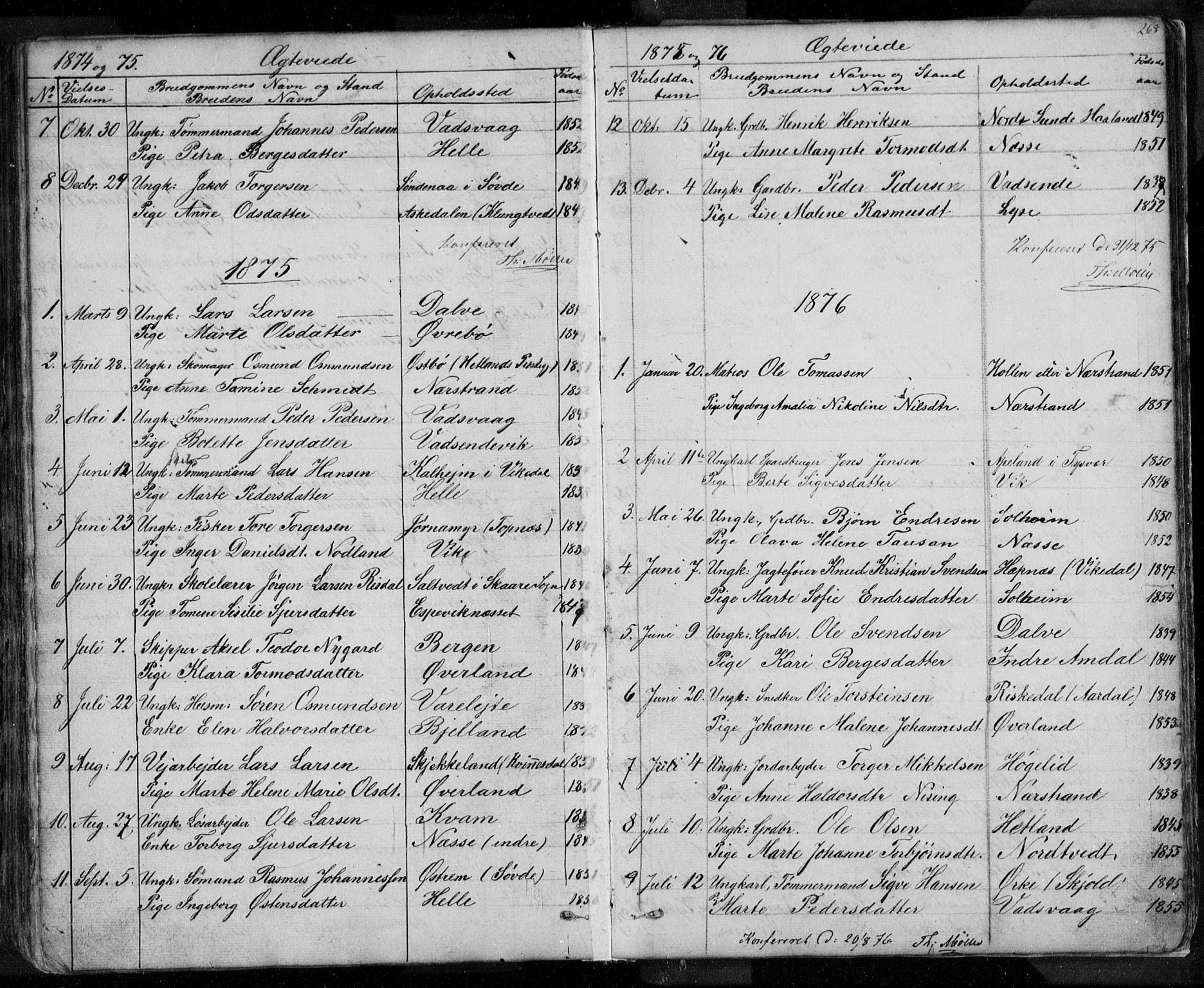 Nedstrand sokneprestkontor, SAST/A-101841/01/V: Parish register (copy) no. B 3, 1848-1933, p. 268