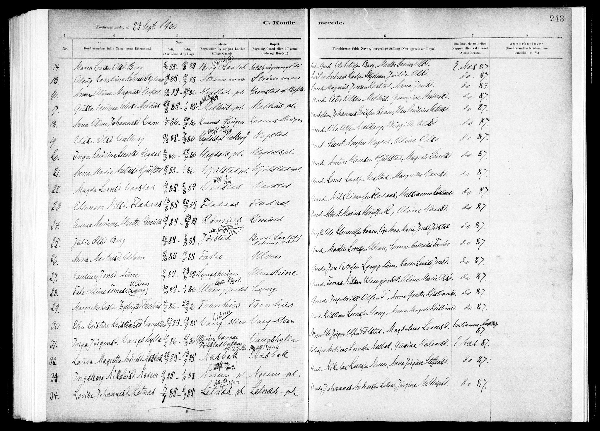Ministerialprotokoller, klokkerbøker og fødselsregistre - Nord-Trøndelag, SAT/A-1458/730/L0285: Parish register (official) no. 730A10, 1879-1914, p. 243