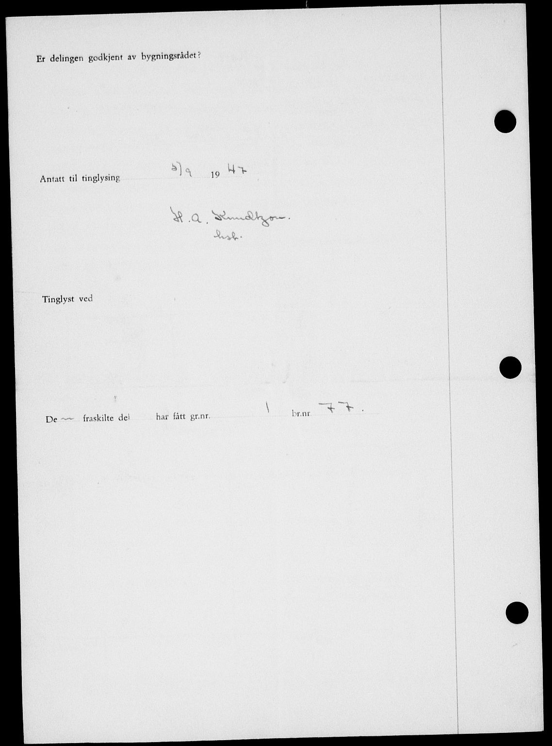 Onsøy sorenskriveri, SAO/A-10474/G/Ga/Gab/L0021: Mortgage book no. II A-21, 1947-1947, Diary no: : 2320/1947
