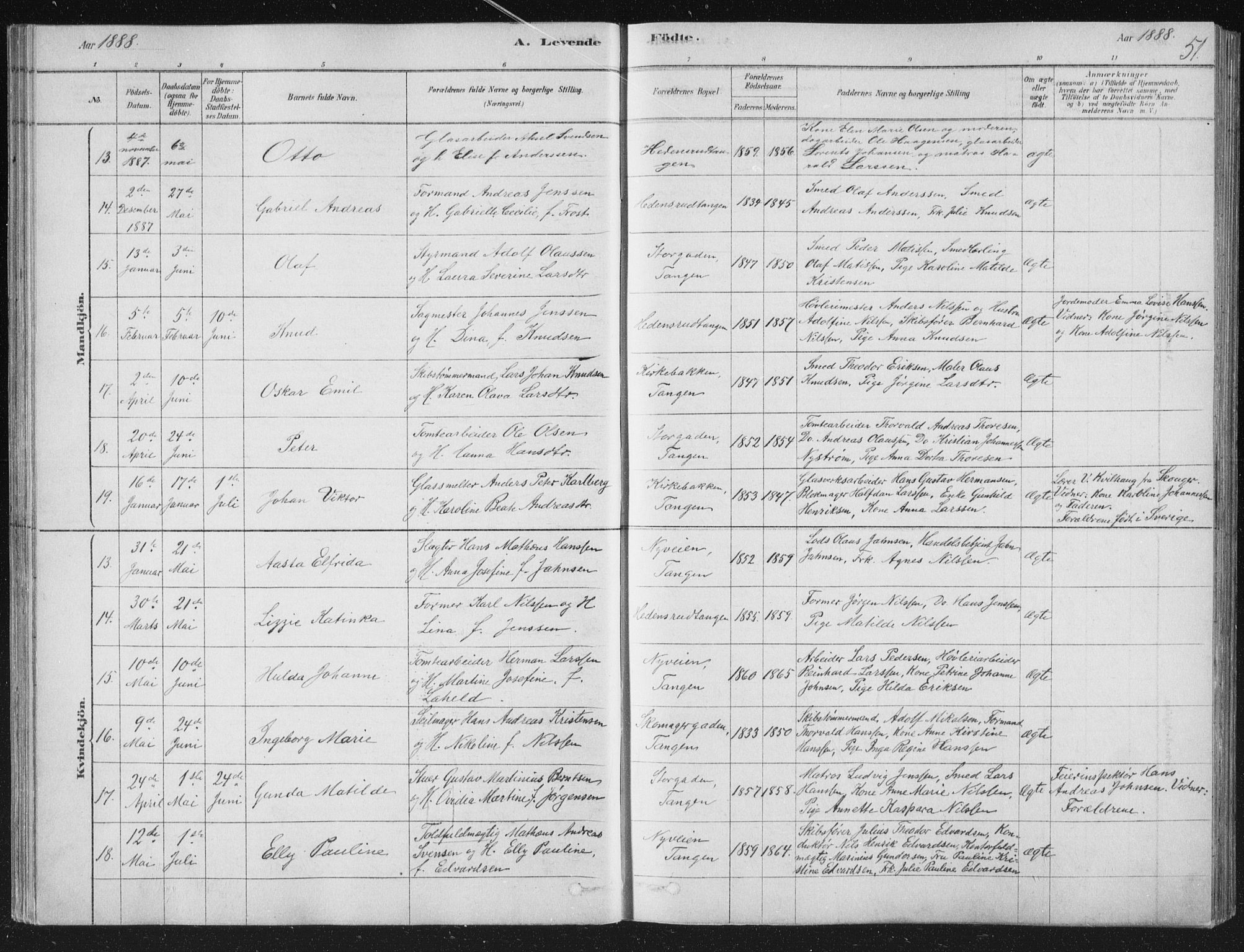 Strømsø kirkebøker, AV/SAKO-A-246/F/Fb/L0005: Parish register (official) no. II 5, 1877-1902, p. 51