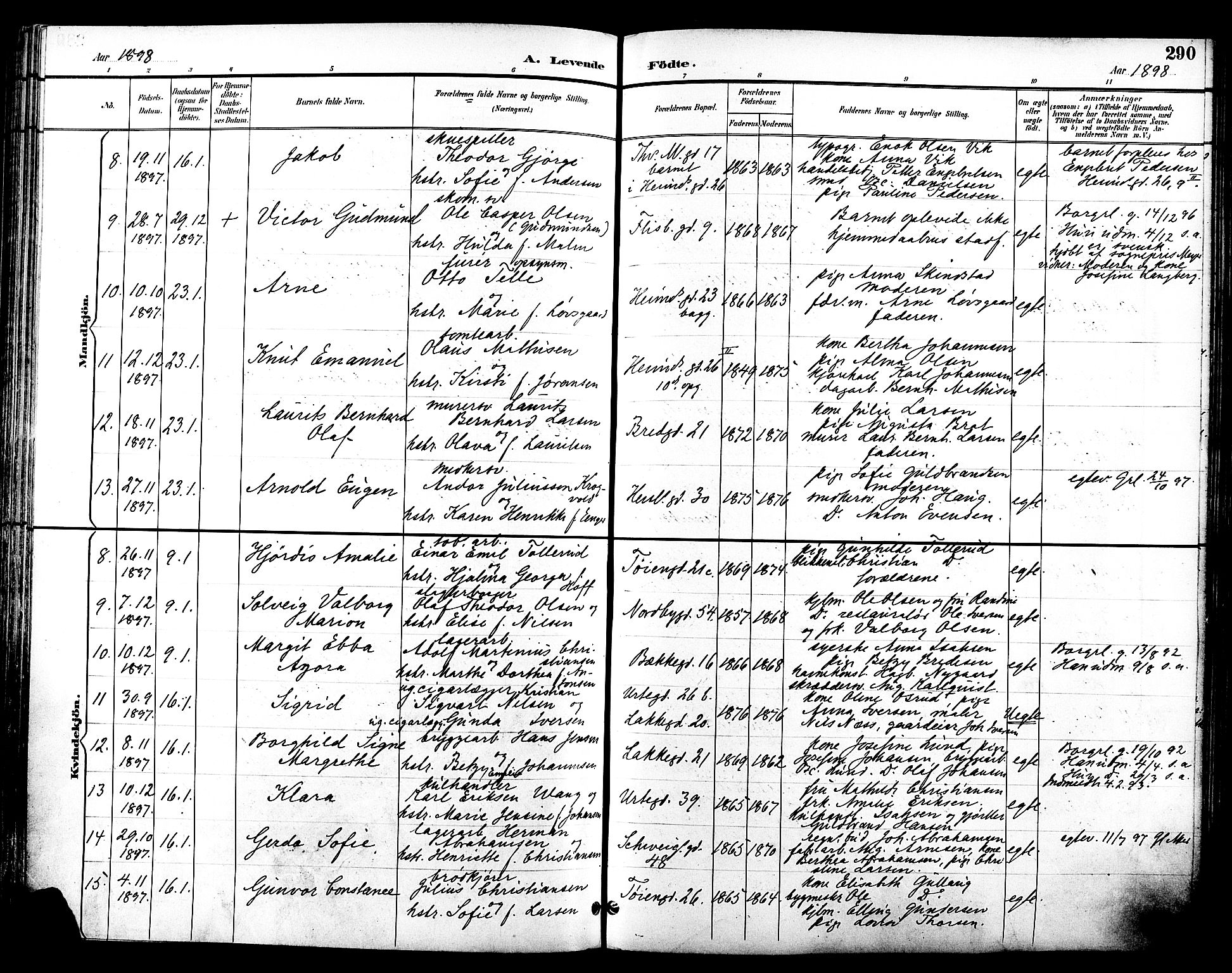 Grønland prestekontor Kirkebøker, AV/SAO-A-10848/F/Fa/L0012: Parish register (official) no. 12, 1893-1900, p. 290