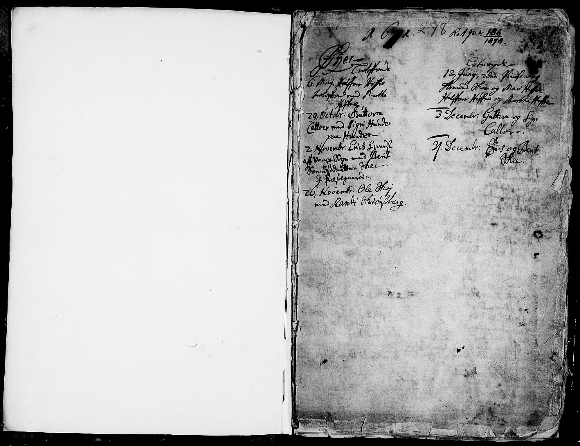 Øyer prestekontor, SAH/PREST-084/H/Ha/Haa/L0001: Parish register (official) no. 1, 1671-1727, p. 0-1